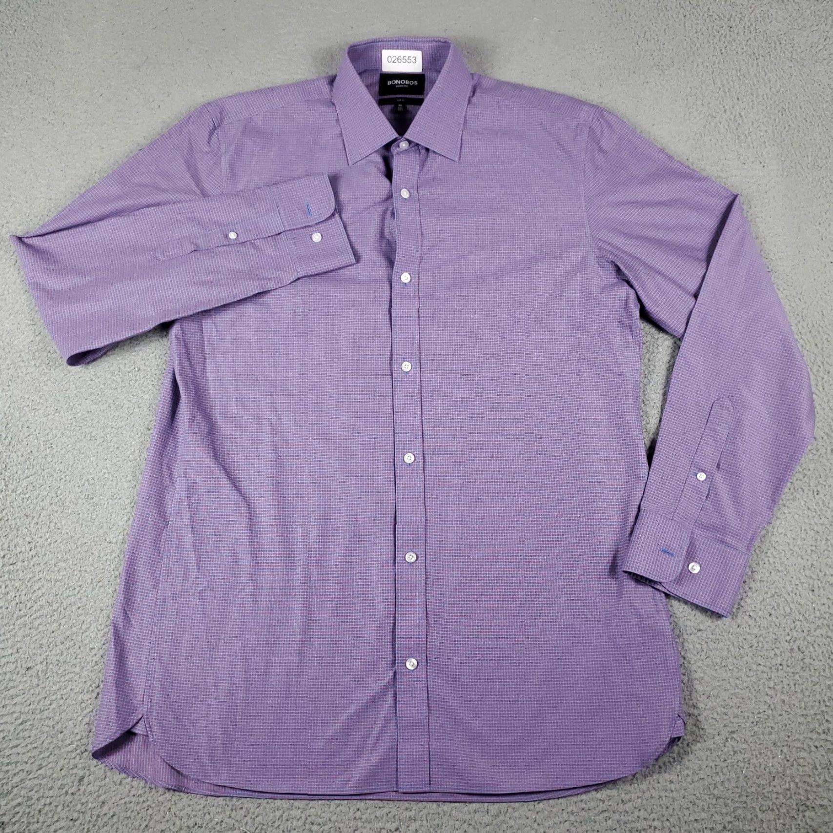 Bonobos Bonobos Shirt Mens 2XL Purple Check Button-Up Long Sleeve Casual/Business/Workwear, Modern Classic Preppy, Men's Button-Down Collared Cotton Size US XXL / EU 58 / 5 - 2 Thumbnail