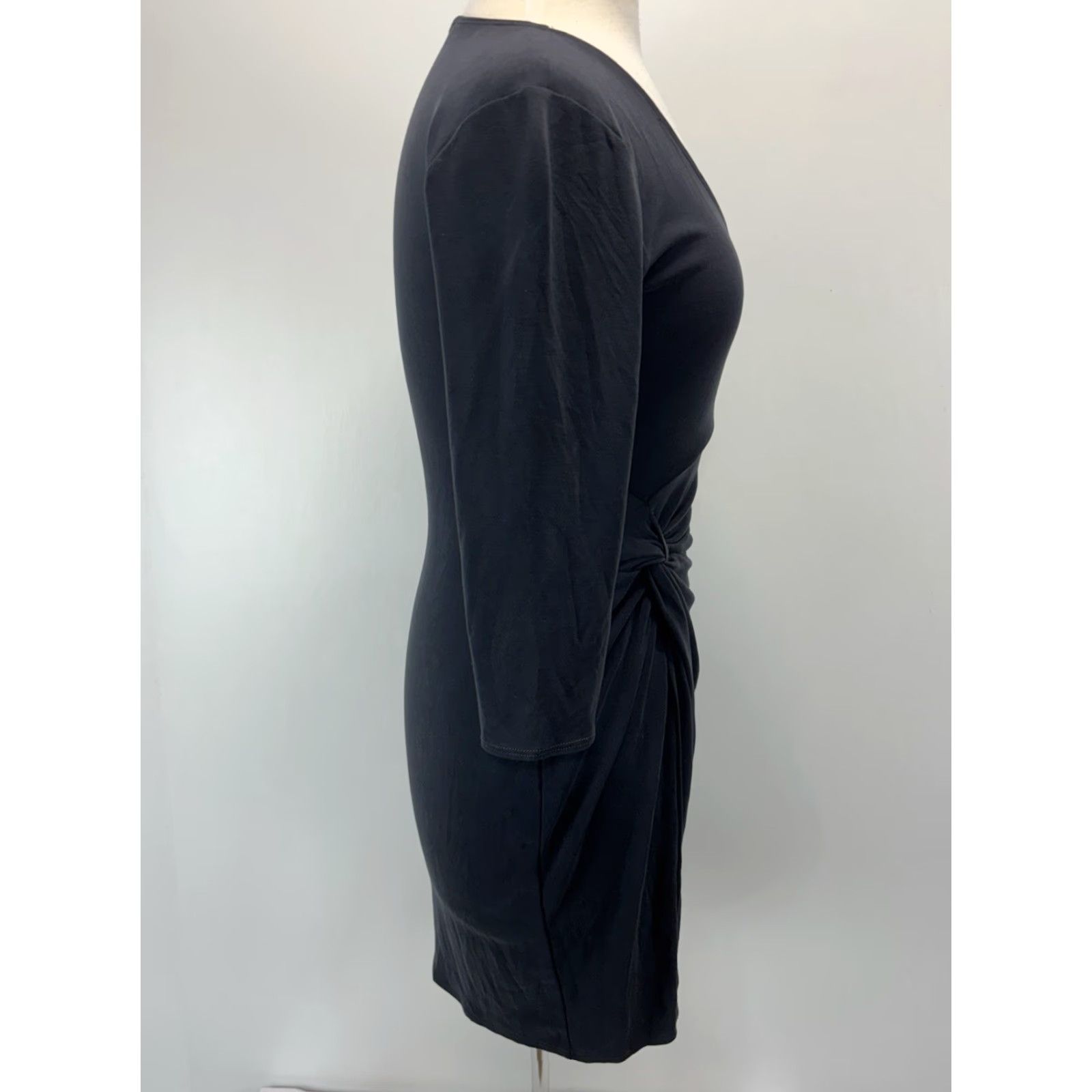 Abercrombie & Fitch Abercrombie & Fitch Dress Women S Gray Twist Front Short Bodycon V-Neck Stretch Pullover Size S / US 4 / IT 40 - 4 Thumbnail