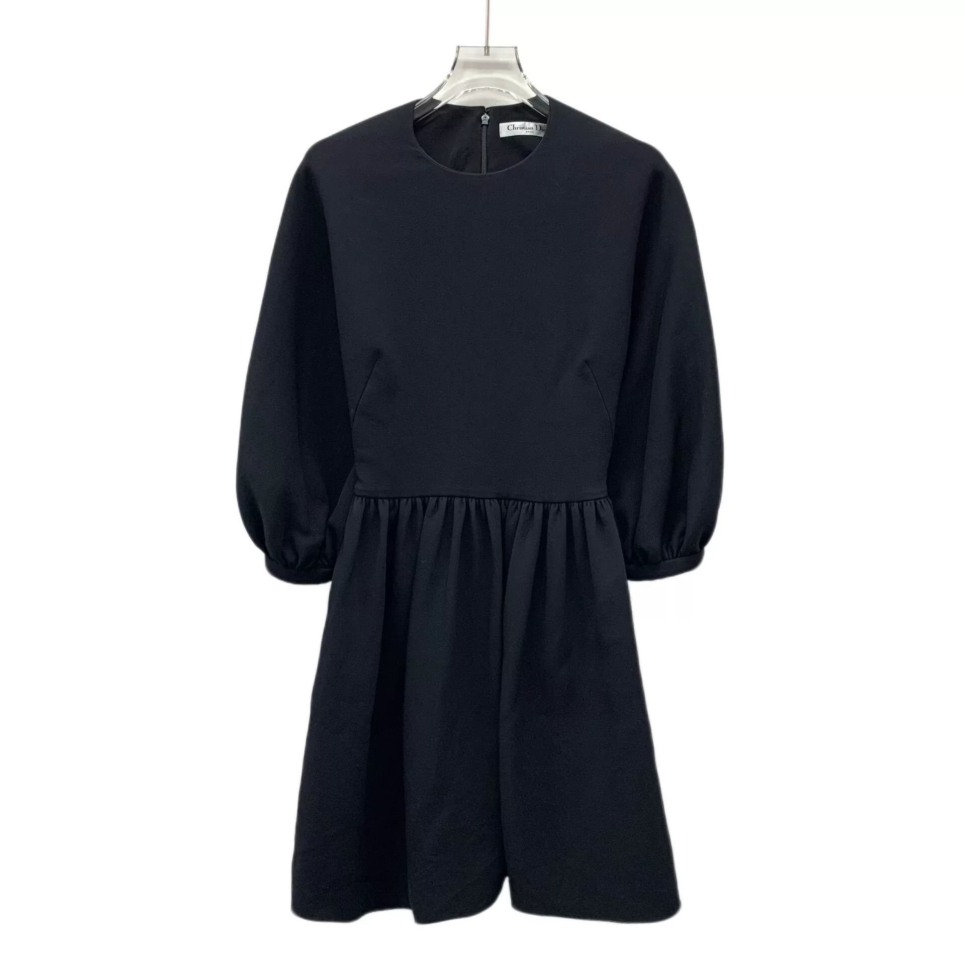 Dior Christian Dior Black Wool Dress Size US XXS / EU 40 - 1 Thumbnail
