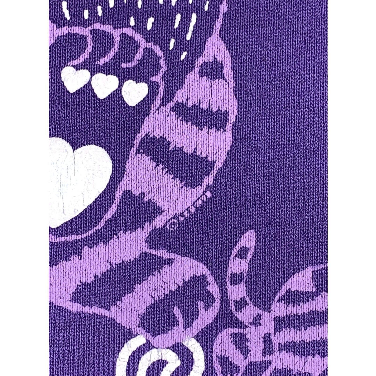 Hanes VINTAGE Hanes Cat Sweatshirt Womens XL Purple 90s Pullover Cropped 12544 Size XL / US 12-14 / IT 48-50 - 4 Thumbnail