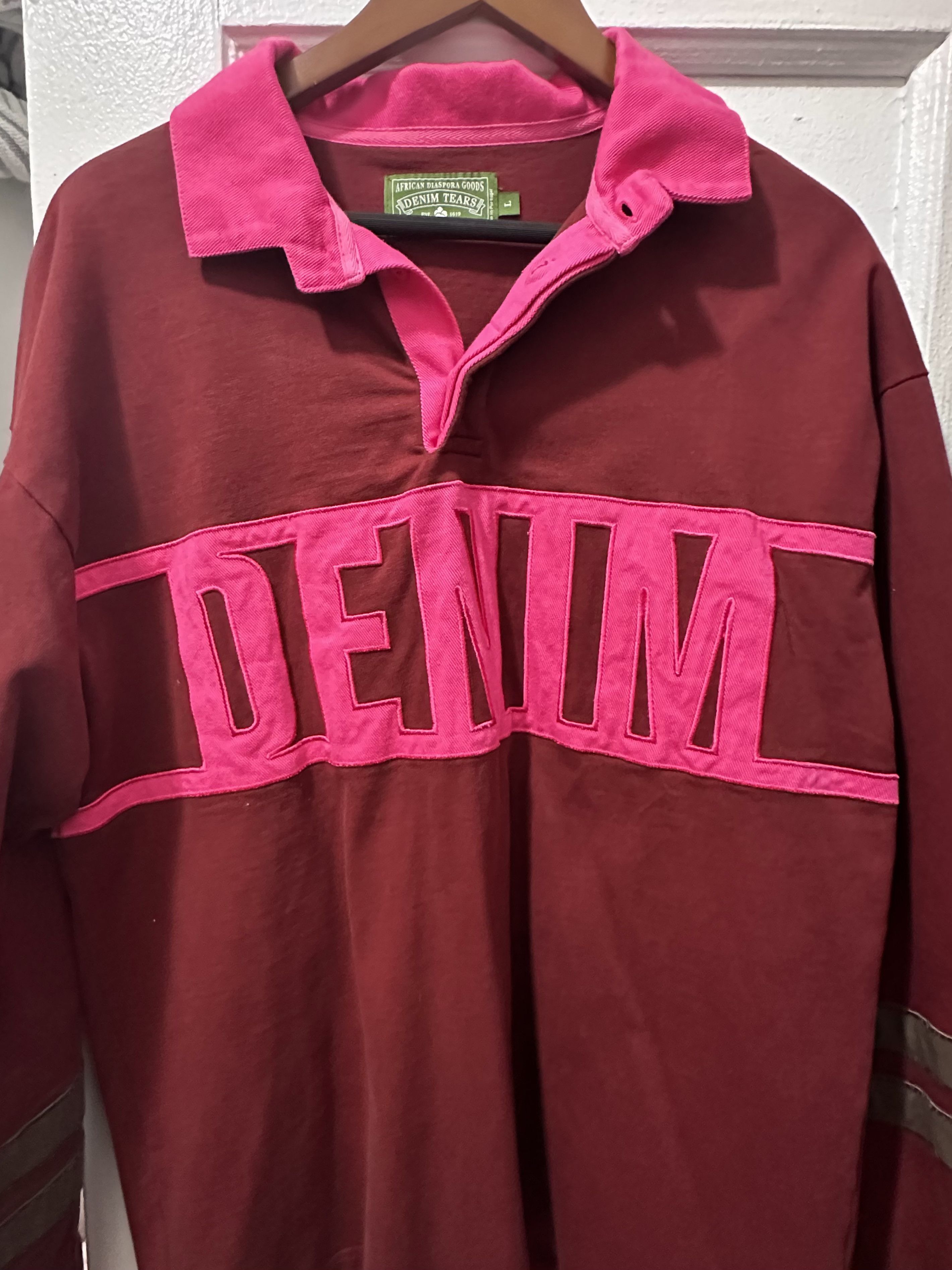 DENIM TEARS Denim Tears Pink/Red Rugby Size L / US 10 / IT 46 - 1 Thumbnail