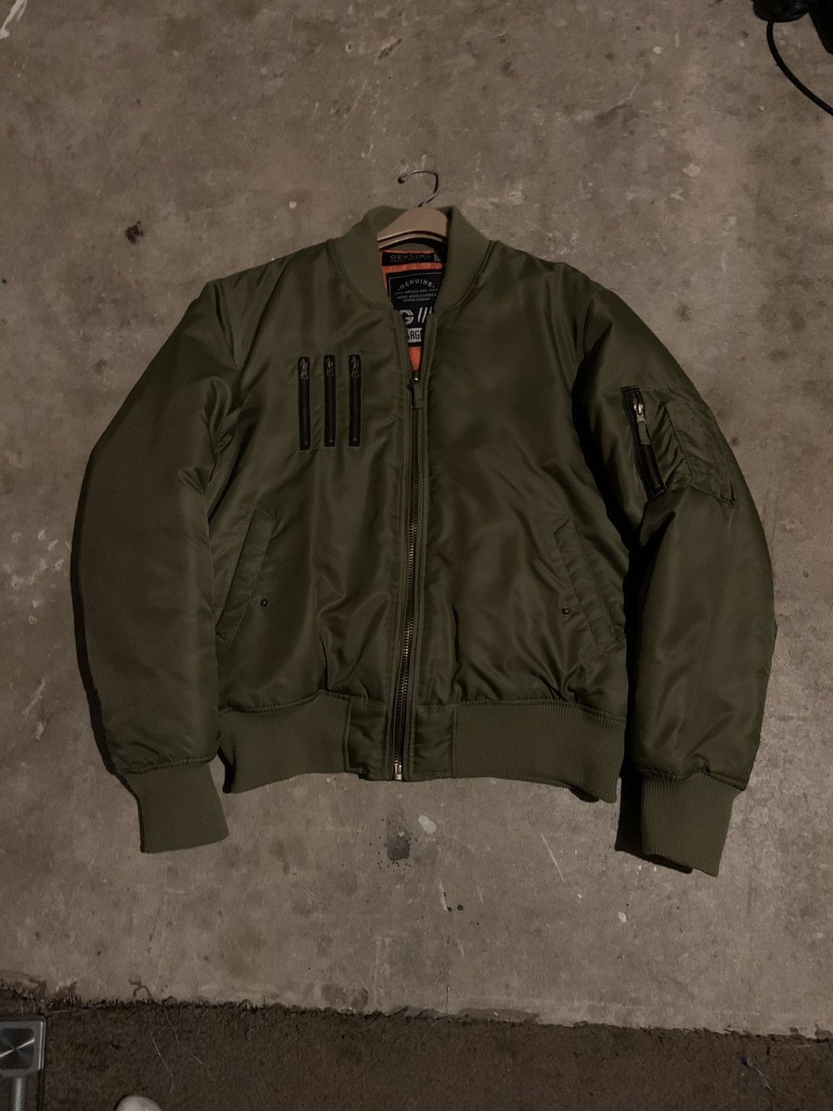 image of Vintage Olive Bomber Jacket, Men's (Size XL)