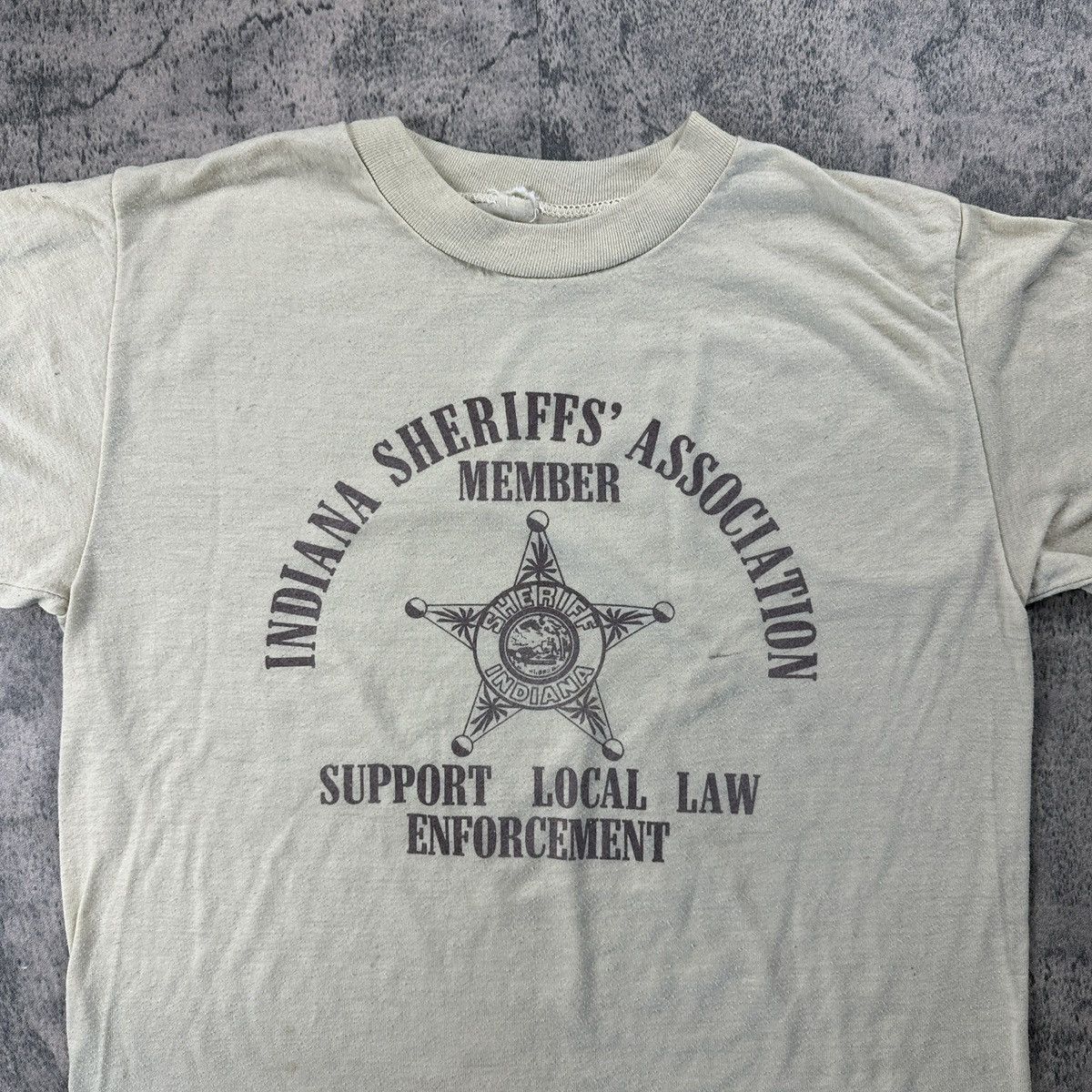 Vintage Vintage 80s Indiana Police Sheriff Tee Size US M / EU 48-50 / 2 - 7 Thumbnail