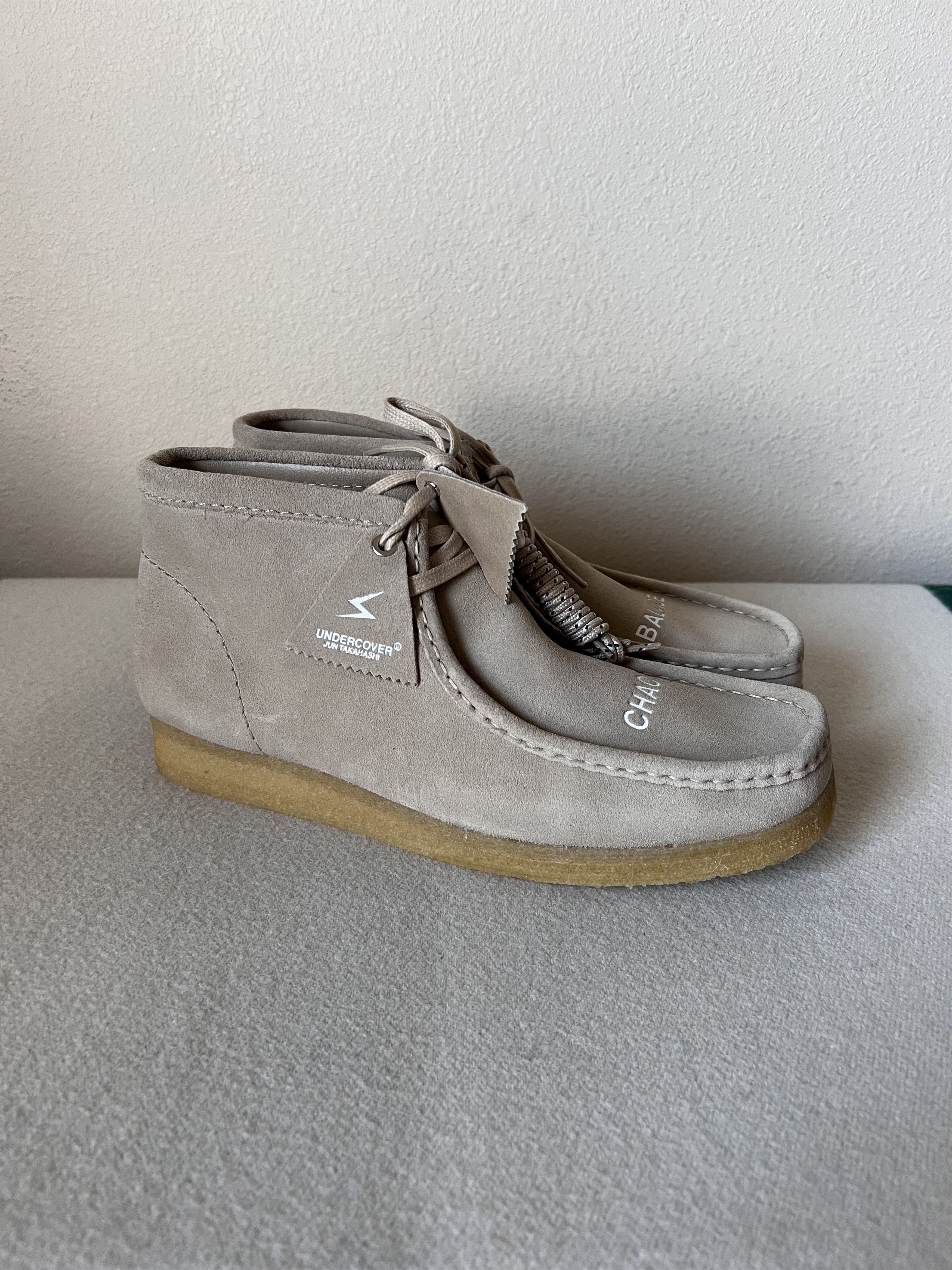 image of Clarks Wallabee Boot In Beige Suede, Men's (Size 11)