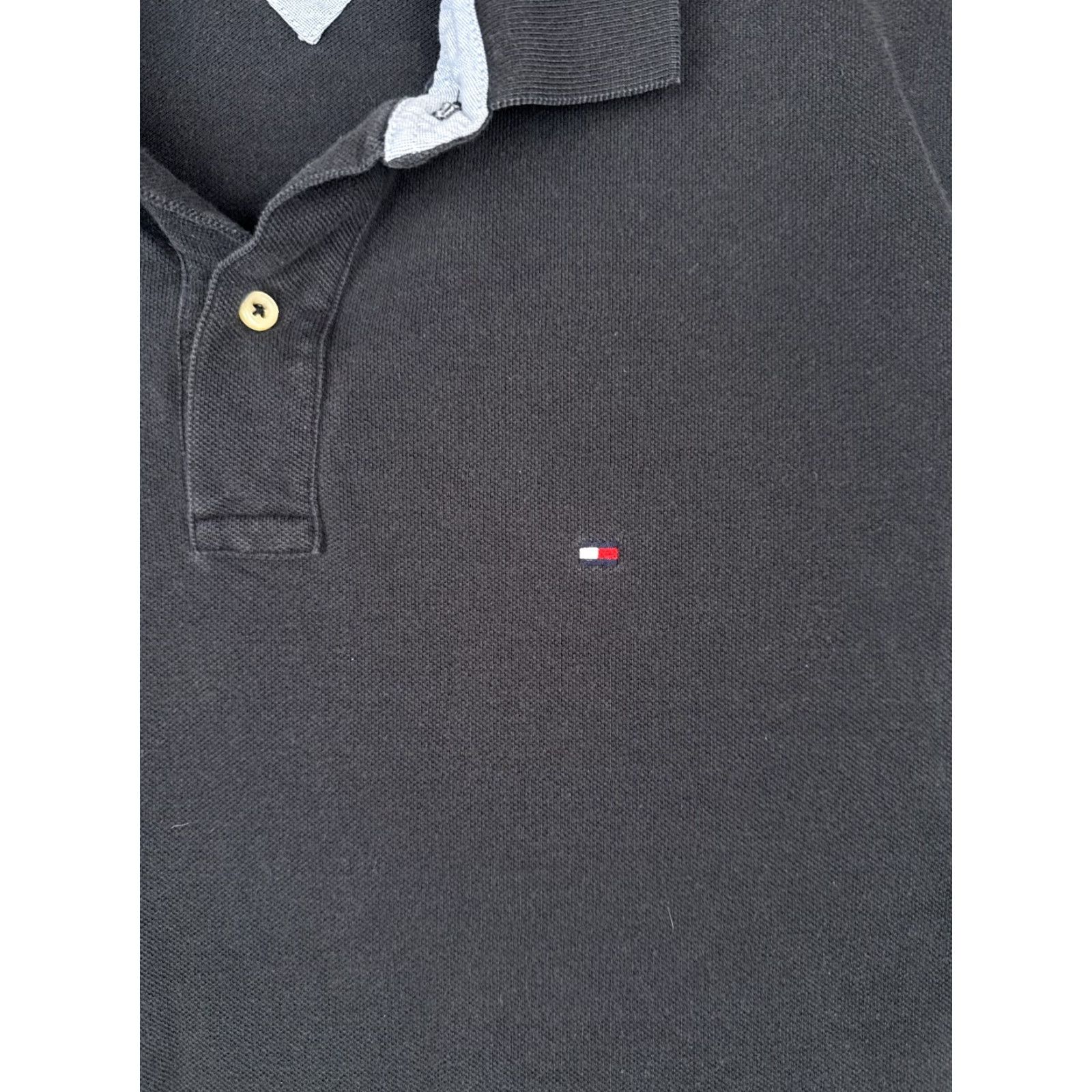 Tommy Hilfiger Tommy Hilfiger Polo Shirt Men L Black Cotton Short Sleeve Slim Fit/Custom Fit Read Size US L / EU 52-54 / 3 - 6 Thumbnail