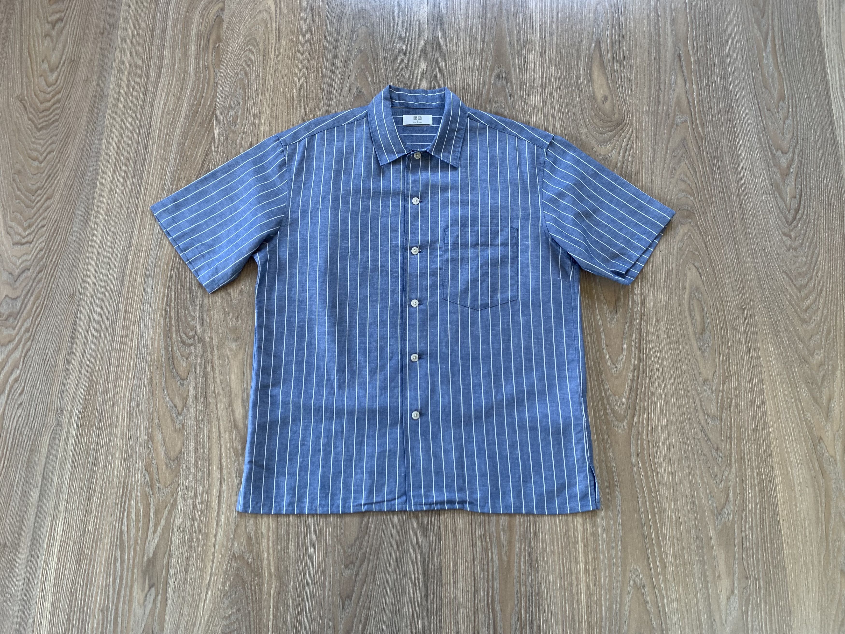 Uniqlo Uniqlo Cotton Linen Short Sleeve Stripe Shirt Size US S / EU 44-46 / 1 - 1 Thumbnail