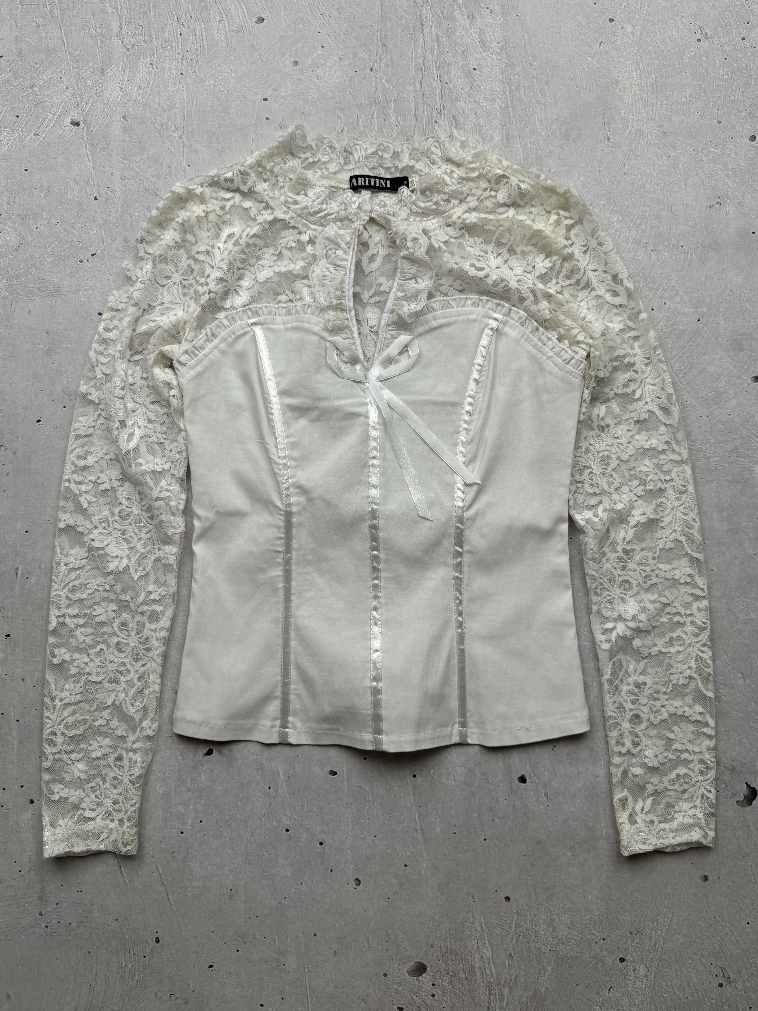 Japanese Brand Vintage Lace Mesh Amazing Blouse Size XS / US 0-2 / IT 36-38 - 1 Thumbnail
