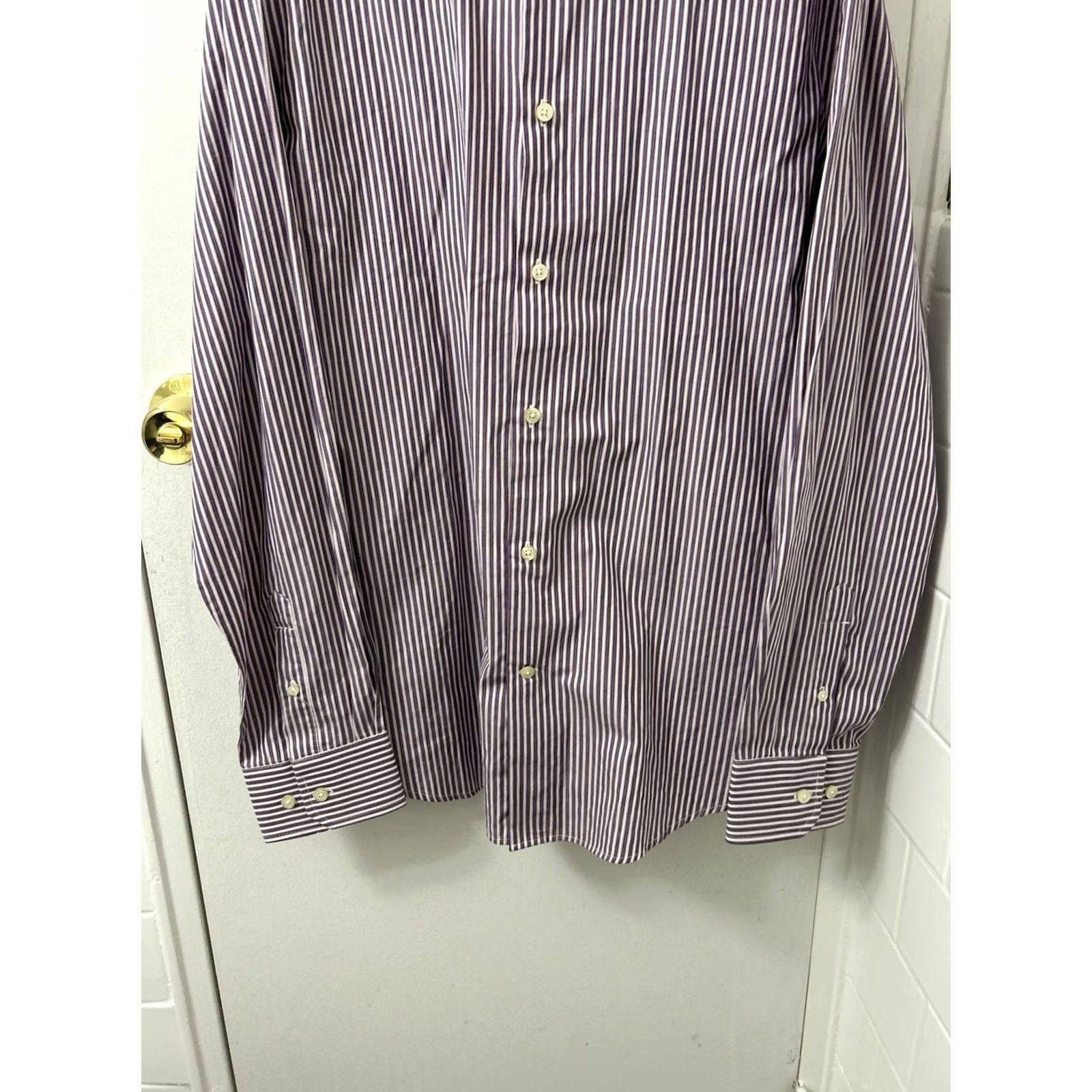 Express VINTAGE? No. Express Dress Shirt Mens XL Purple White Striped Extra Slim Button Up Long Sleeve Size US XL / EU 56 / 4 - 3 Thumbnail