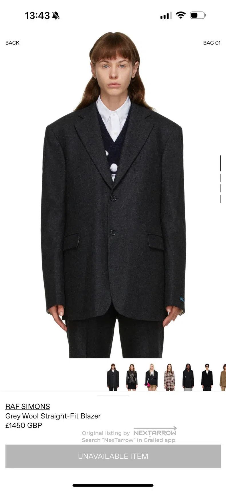 Raf Simons Raf Simons AW20-21 Grey Oversized Suit Size 48R - 9 Thumbnail
