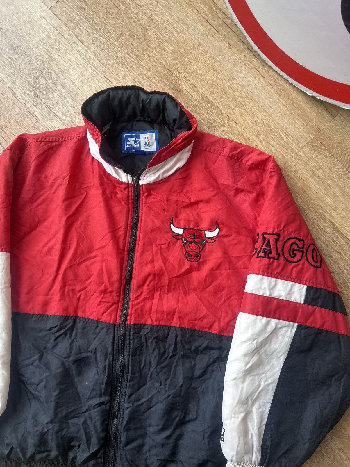 Starter Vintage 90s NBA Chicago Bulls Big Logo Bomber Jacket Size US XXL / EU 58 / 5 - 7 Thumbnail