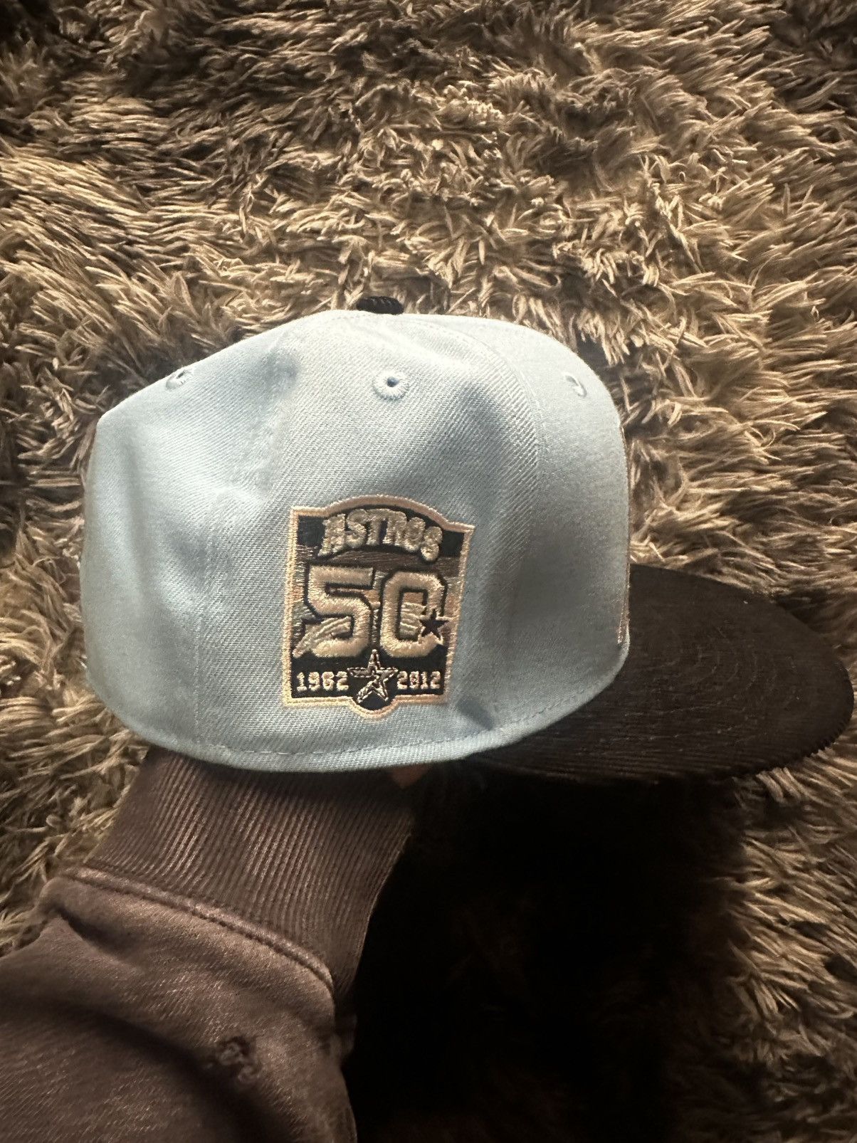 New Era × Other Astros baby blue fitted hat with side and back patch. Size ONE SIZE - 3 Thumbnail