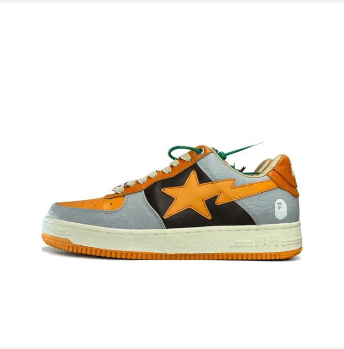Bape A Bathing Ape Bapesta Low Orange Grey Sneakers Size US 8 / EU 41 - 1 Thumbnail
