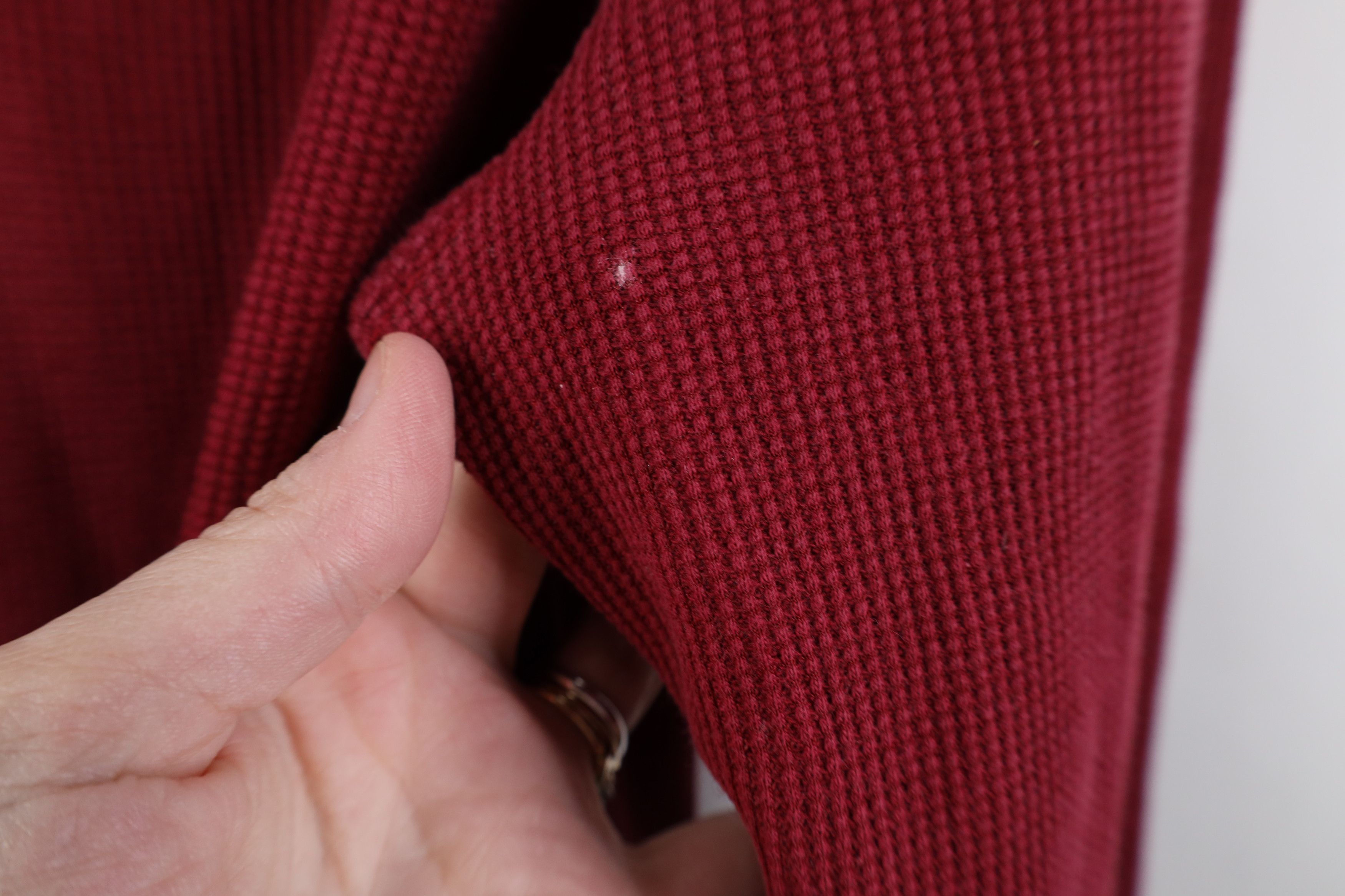 Vintage Vintage 90s Streetwear Waffle Knit Henley T-Shirt Red Size US M / EU 48-50 / 2 - 6 Thumbnail