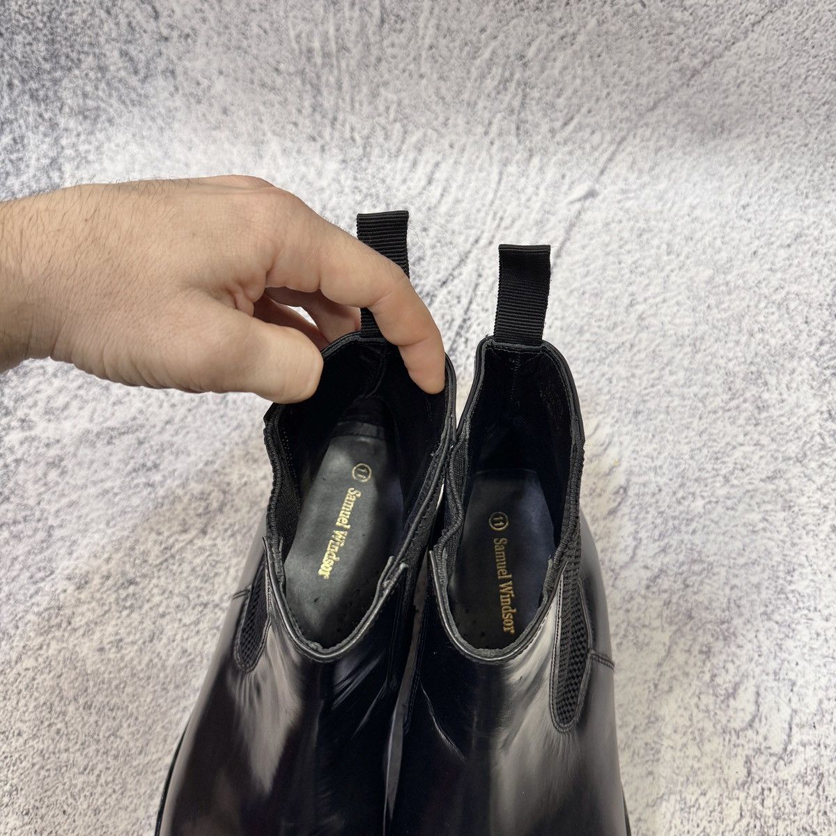 Handmade Samuel Windsor Black Welted Chelsea Boots UK11 US12 EU45 Size US 12 / EU 45 - 13 Thumbnail