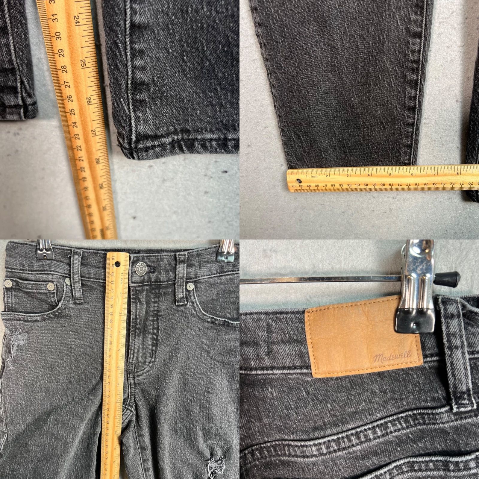 Madewell Madewell Womens Jeans Mid-Rise Straight Vintage Black Denim 23 Adults 5-Pocket Distressed 90s Theme Womens Size 40" / US 18 - 8 Thumbnail