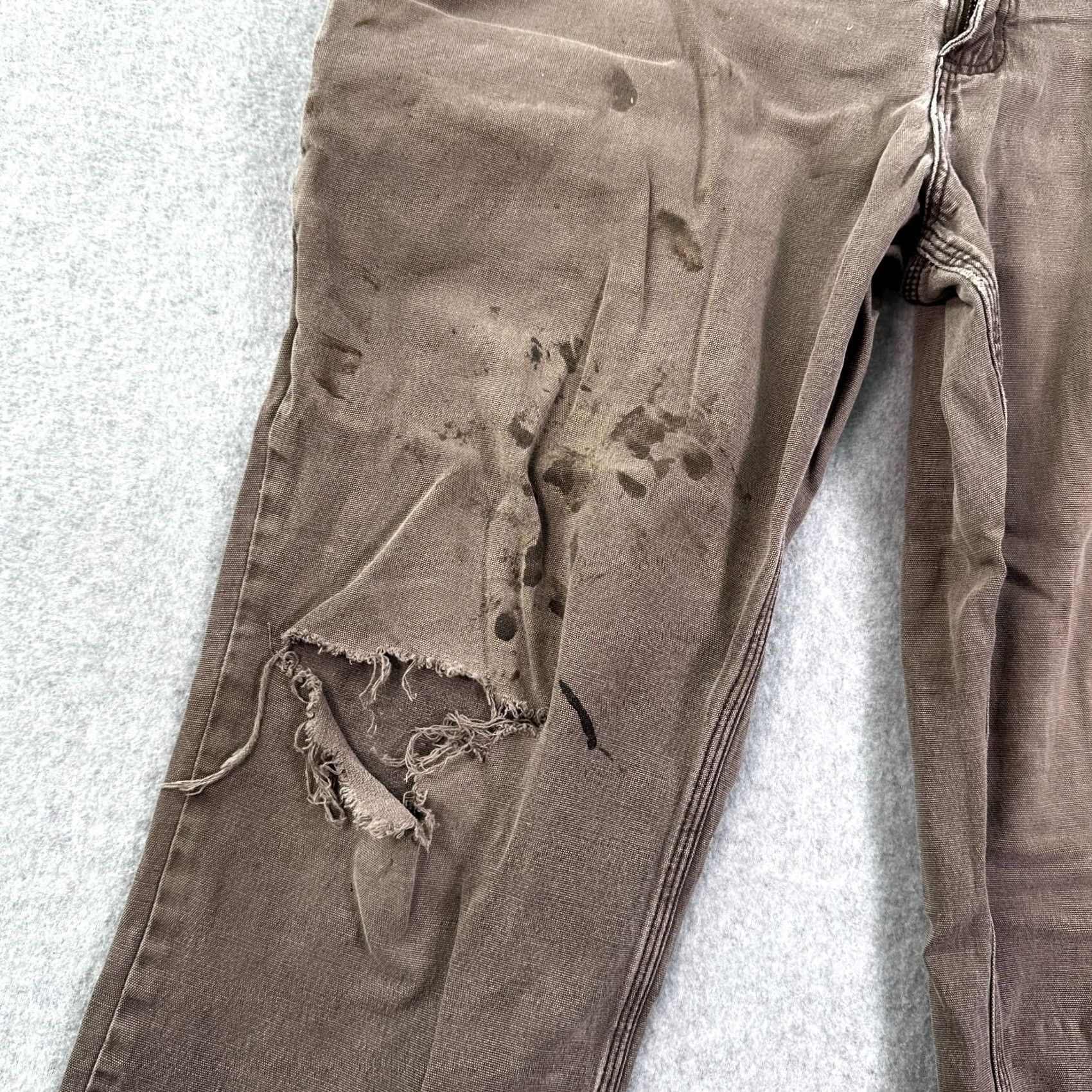 Carhartt Carhartt Chino Pants Brown Men's 36X32 Relaxed Fit Straight Leg Distressed Workwear Front Button 5-Pocket Design Regular Inseam 32 in Size US 36 / EU 52 - 6 Thumbnail