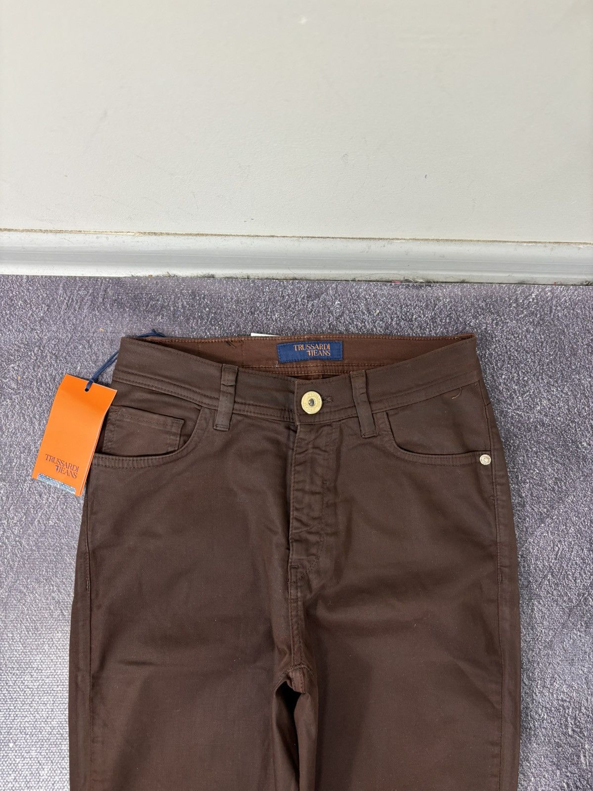 Trussardi Trussardi Women’s NWT Satin Brown Luxury Skinny Pants Jeans Size 25" / US 0 / IT 36 - 5 Thumbnail