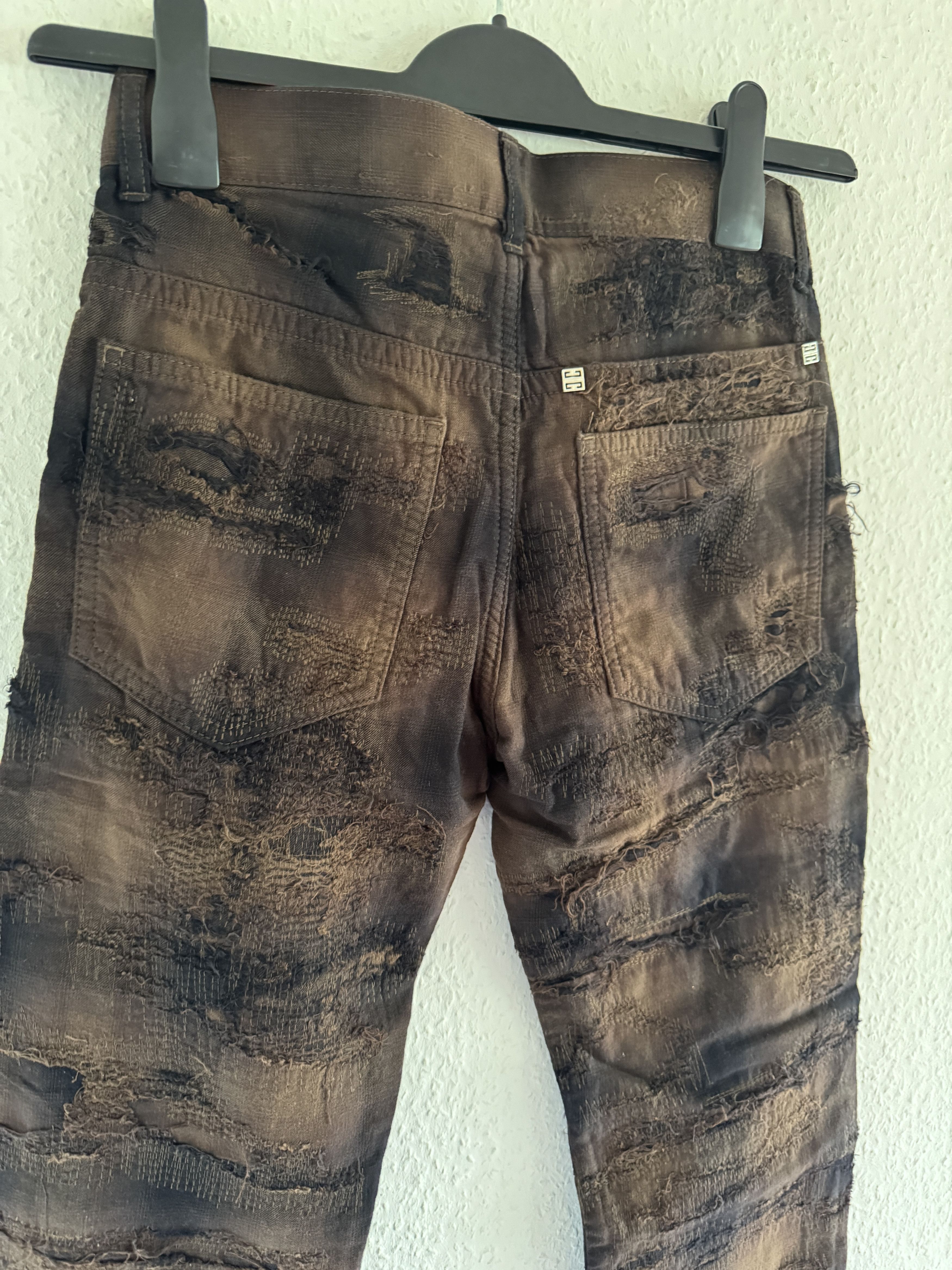 Givenchy SS22 Boro Distress Checker Plaid Straight Leg Pants Size US 26 / EU 42 - 15 Thumbnail