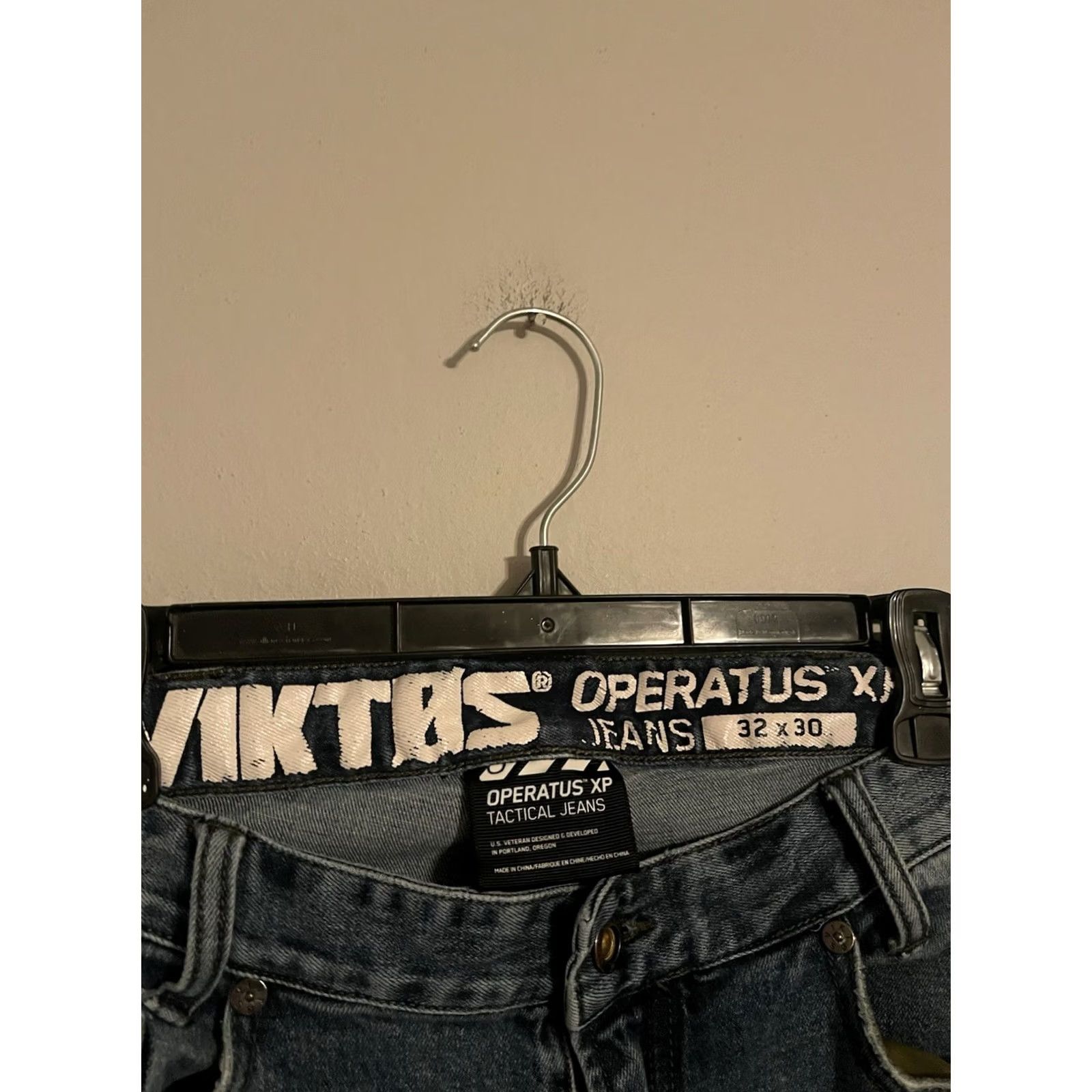 Denime Viktos Jeans XP Operatus Tactical Blue Denim Stretch - Men's 32x30, 32, Blue, Stretch, Distressed, 99% Cotton 1% Spandex Size US 32 / EU 48 - 2 Thumbnail