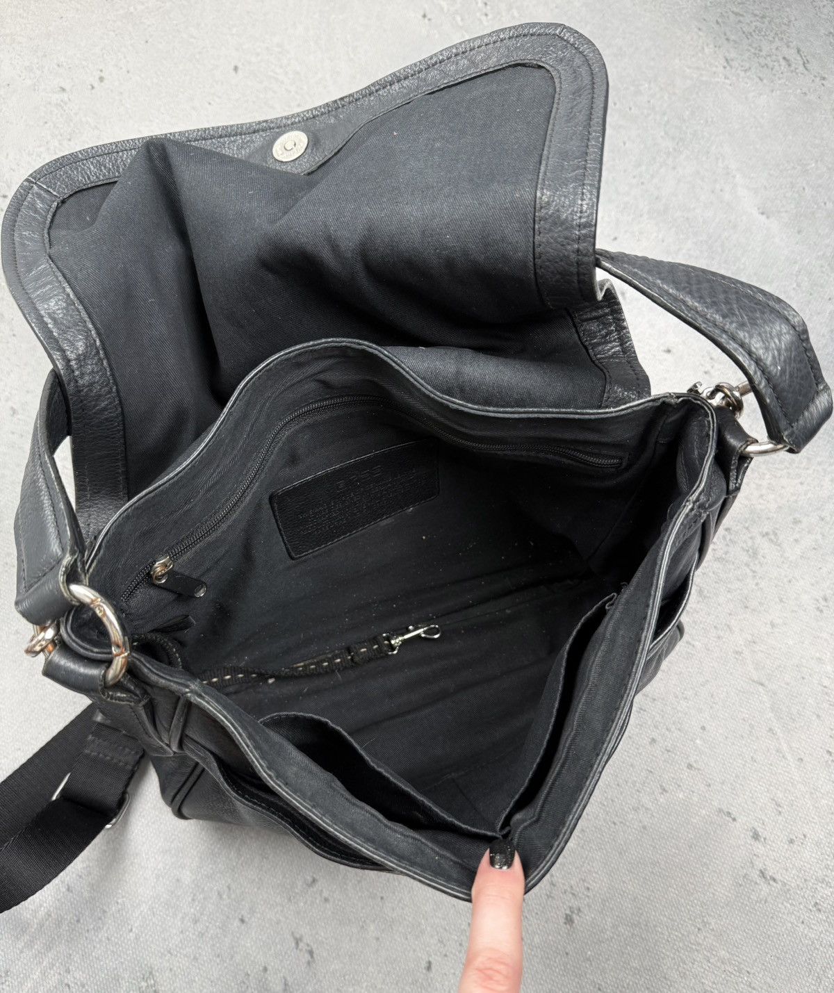 BREE VTG Bree Black Leather Shoulder Bag Crossbody Germany Design Size ONE SIZE - 11 Thumbnail