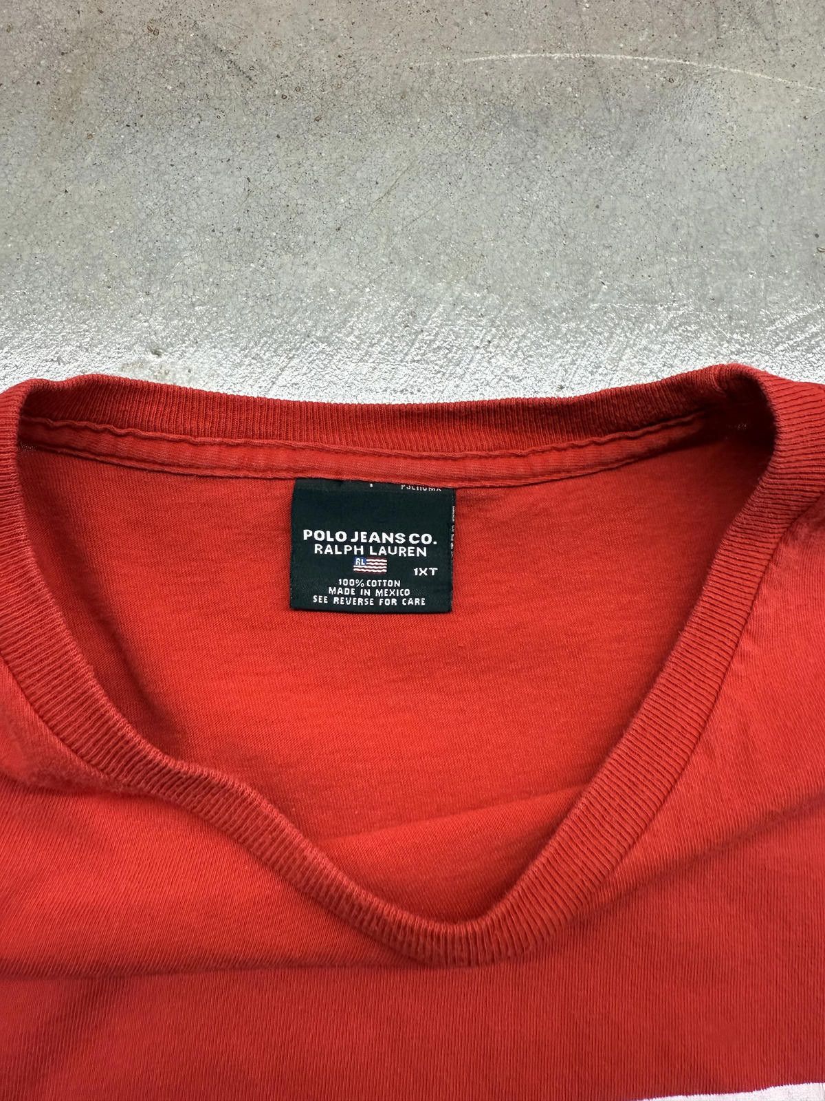 Designer Vintage 90s/Y2K Polo Jeans co. Ralph Lauren Faded T-shirt Size US XL / EU 56 / 4 - 2 Thumbnail