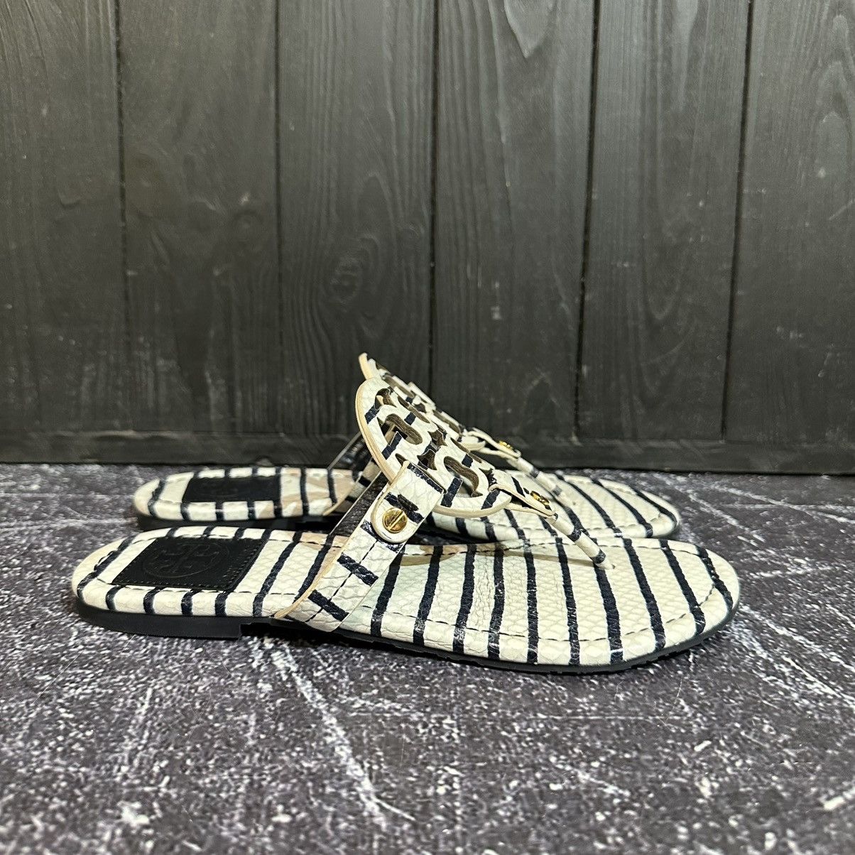 Tory Burch TORY BURCH MILLER Leather Sandal Stripe Size 6 Size US 6 / IT 36 - 1 Thumbnail