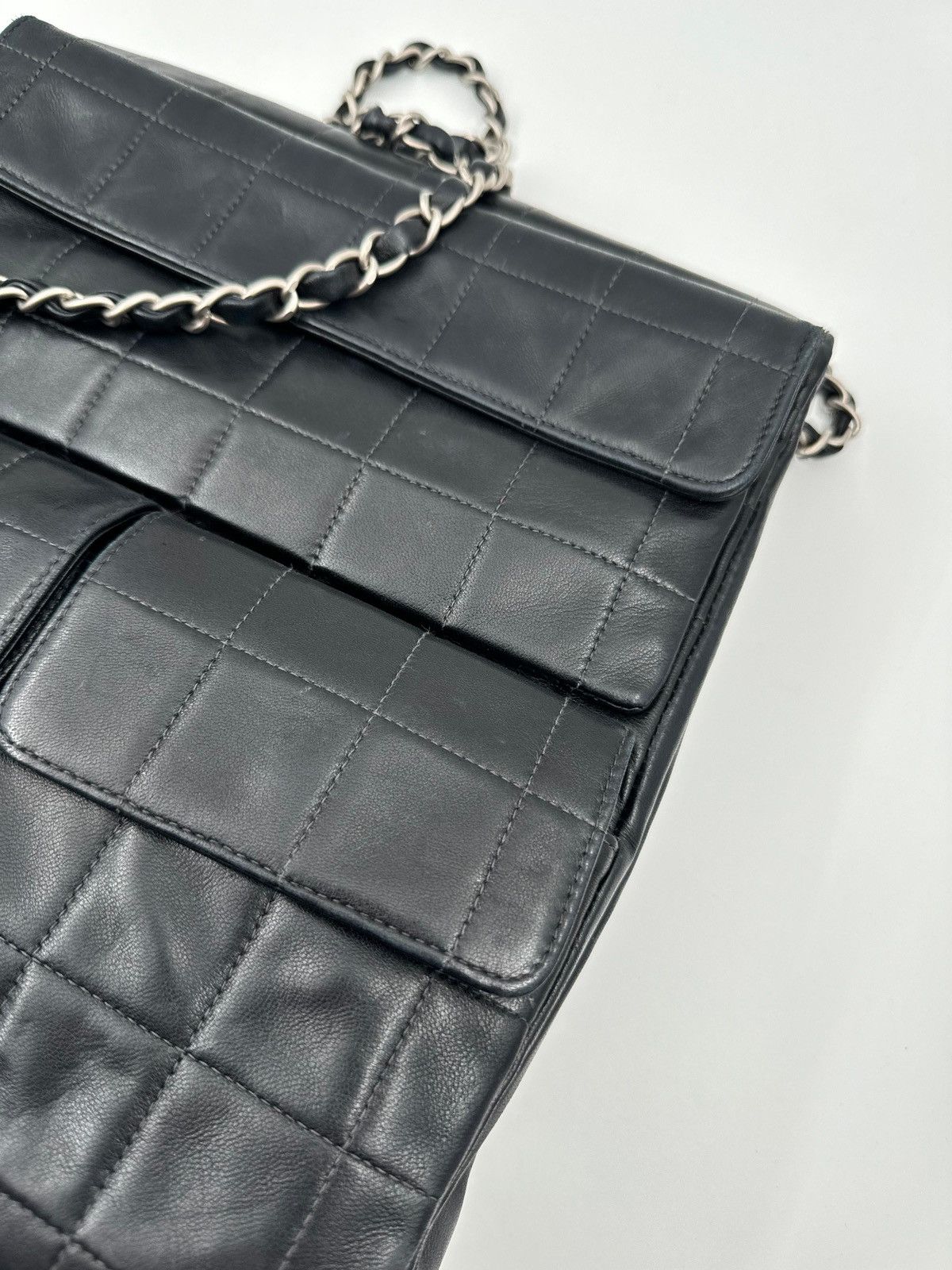 Chanel × Vintage CHANEL BLACK SQUARE QUILTED CHAIN SHOULDER BAG Size ONE SIZE - 7 Thumbnail