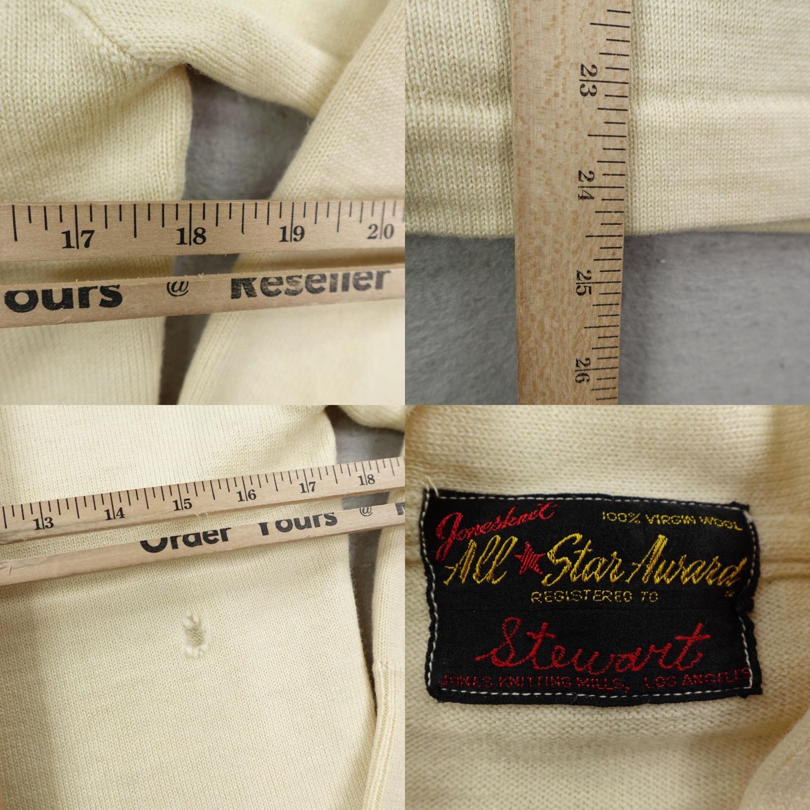 Vintage VINTAGE Jonesknit Cardigan Womens Small Beige Wool Varsity Letterman 50s Pockets Logo Preppy College Womens Size S / US 4 / IT 40 - 8 Thumbnail