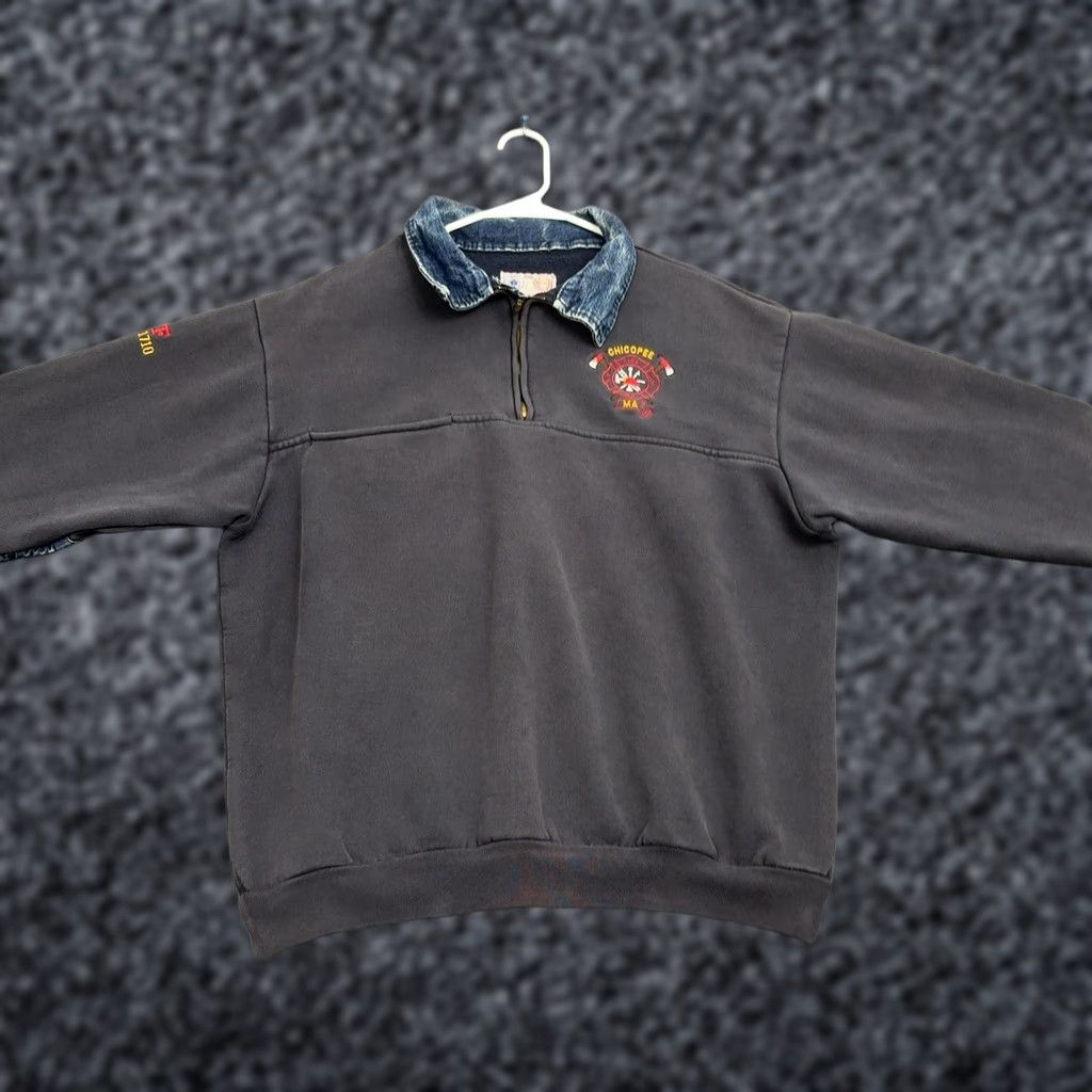 Vintage VINTAGE Chicopee Fire Dept MA Quarter Zip Sweatshirt Men XXL Blue Workwear Style Size US XXL / EU 58 / 5 - 1 Thumbnail
