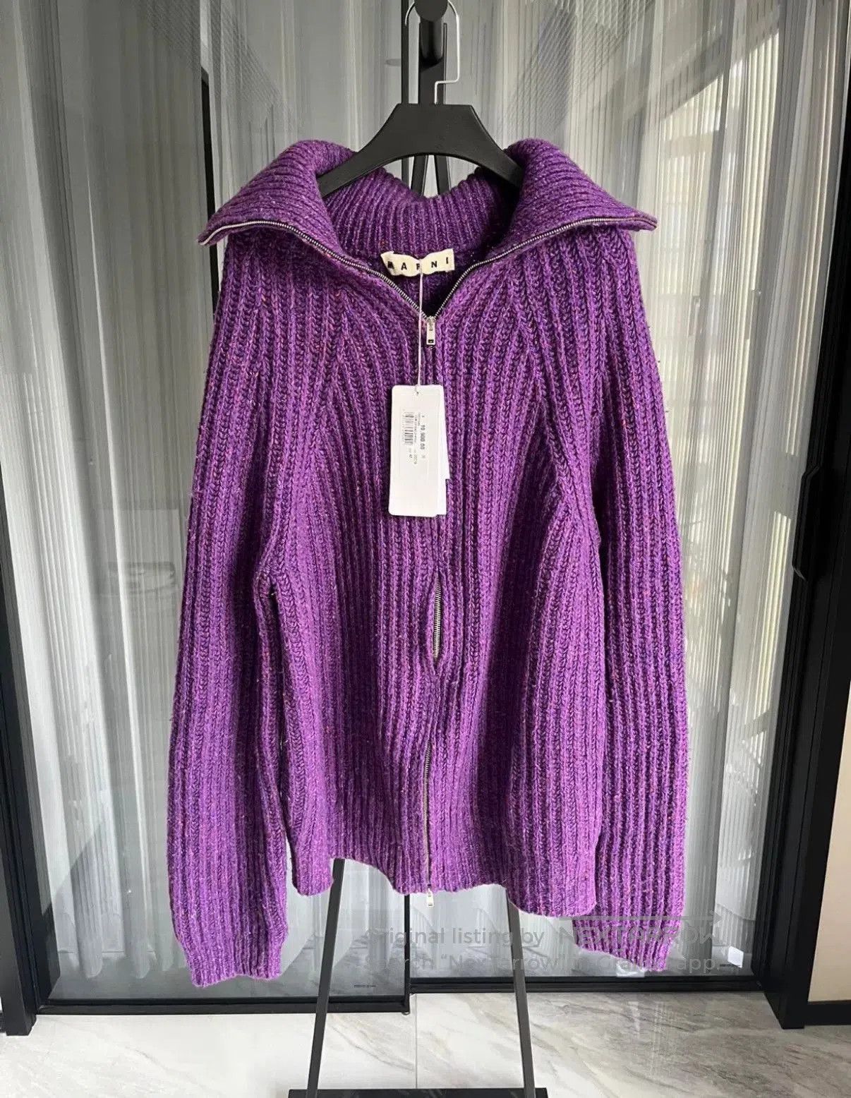 Marni Marni Purple Wool Cardigan Sweater. Size L / US 10 / IT 46 - 1 Thumbnail