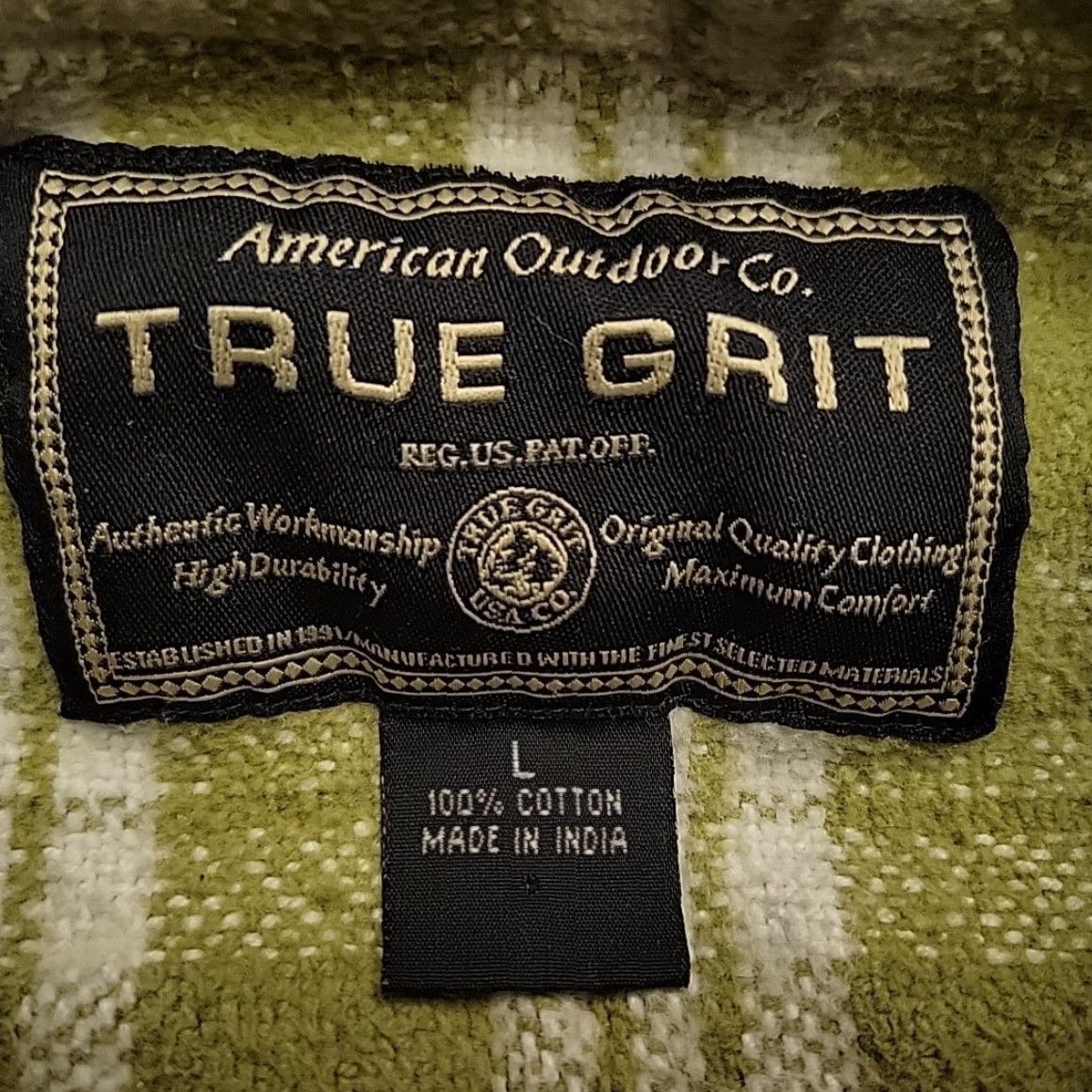 Vintage VINTAGE True Grit Shirt Men L Green Plaid Soft Thick Brushed Flannel Outdoor Classic Button-Up Casual Cotton 100% (not allowed extra words) Size US L / EU 52-54 / 3 - 4 Thumbnail