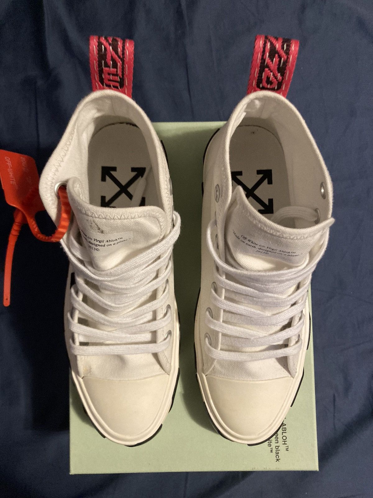 Off-White White & Black Arrows Mid-Top
