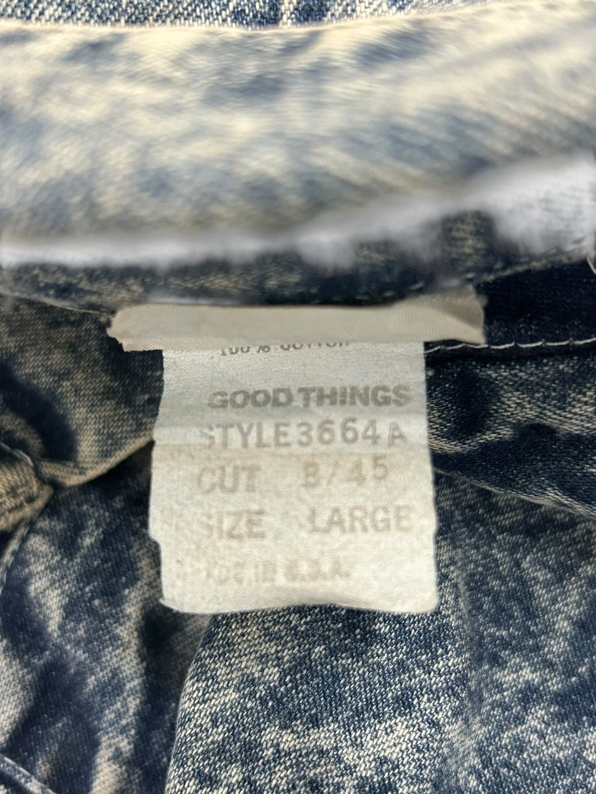 Le Grande Bleu (L.G.B.) Vintage Hot Things 90s Acid Wash Clawn Marks Corduroy Collar Size US L / EU 52-54 / 3 - 17 Thumbnail