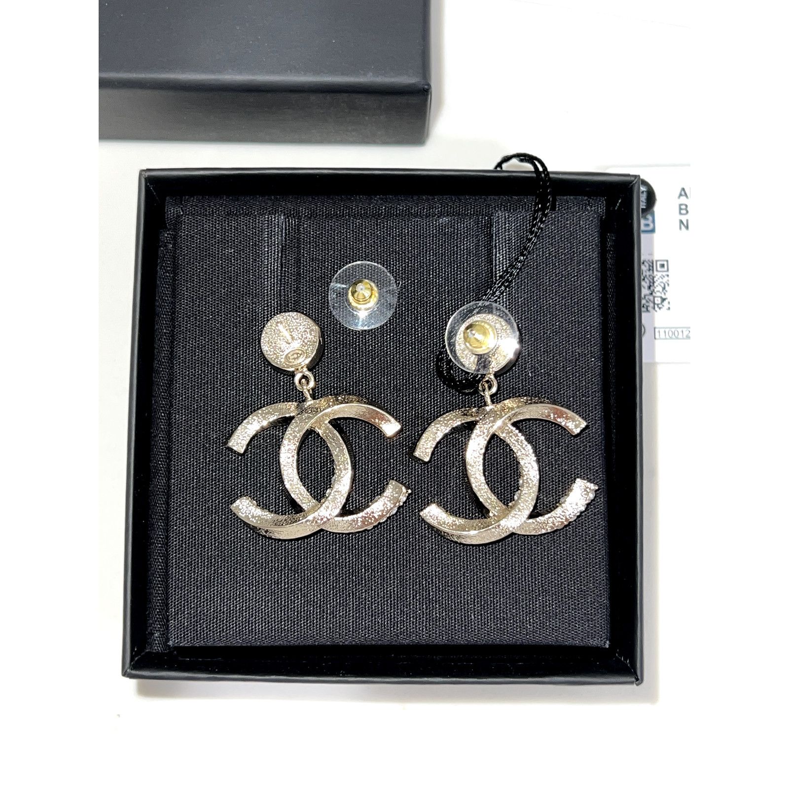 Chanel Chanel Gold Crystal Statement Stud Pendant Drop Earrings Size ONE SIZE - 16 Thumbnail