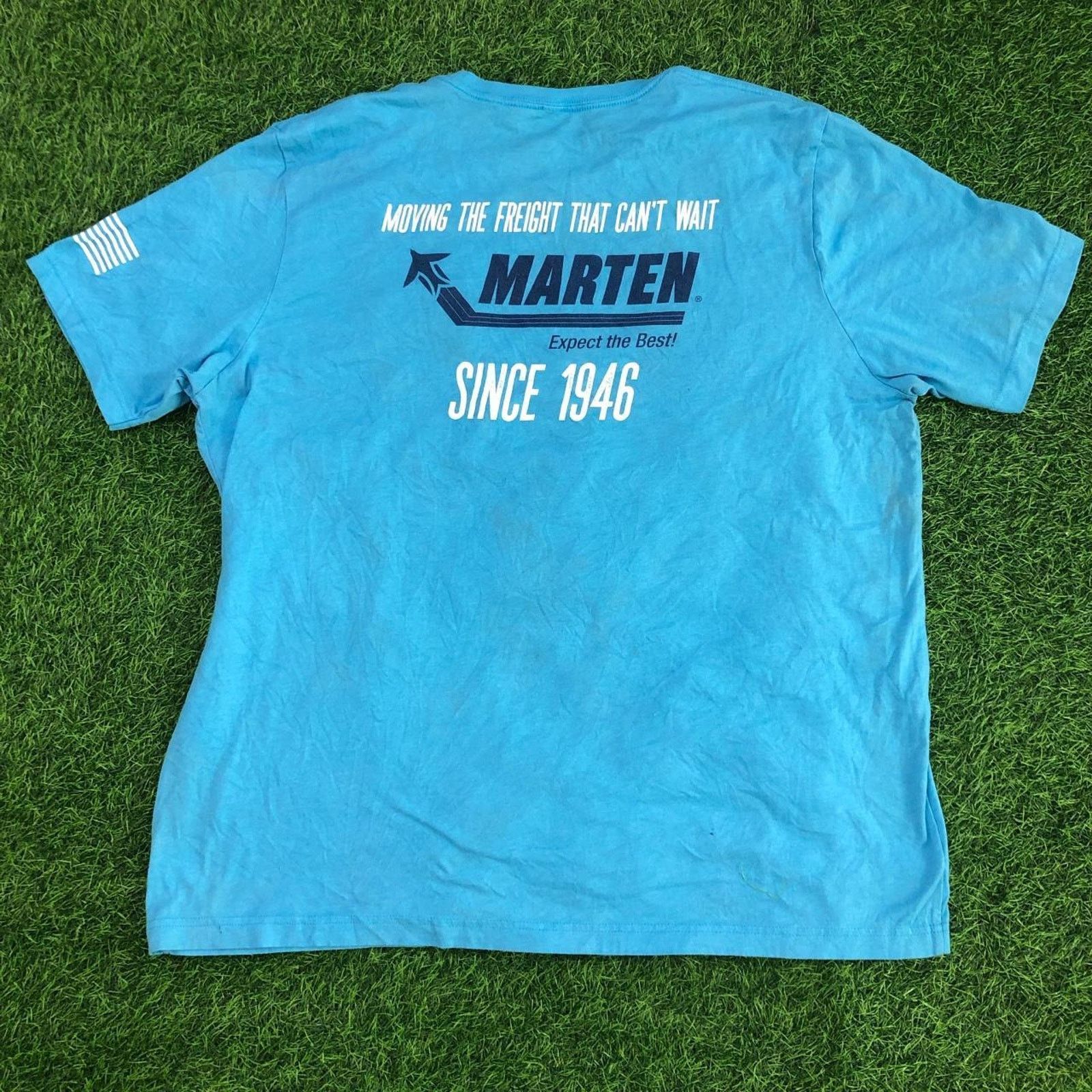 Other Light Blue American Flag Marten Trucking Graphic Tee Size US XL / EU 56 / 4 - 2 Thumbnail
