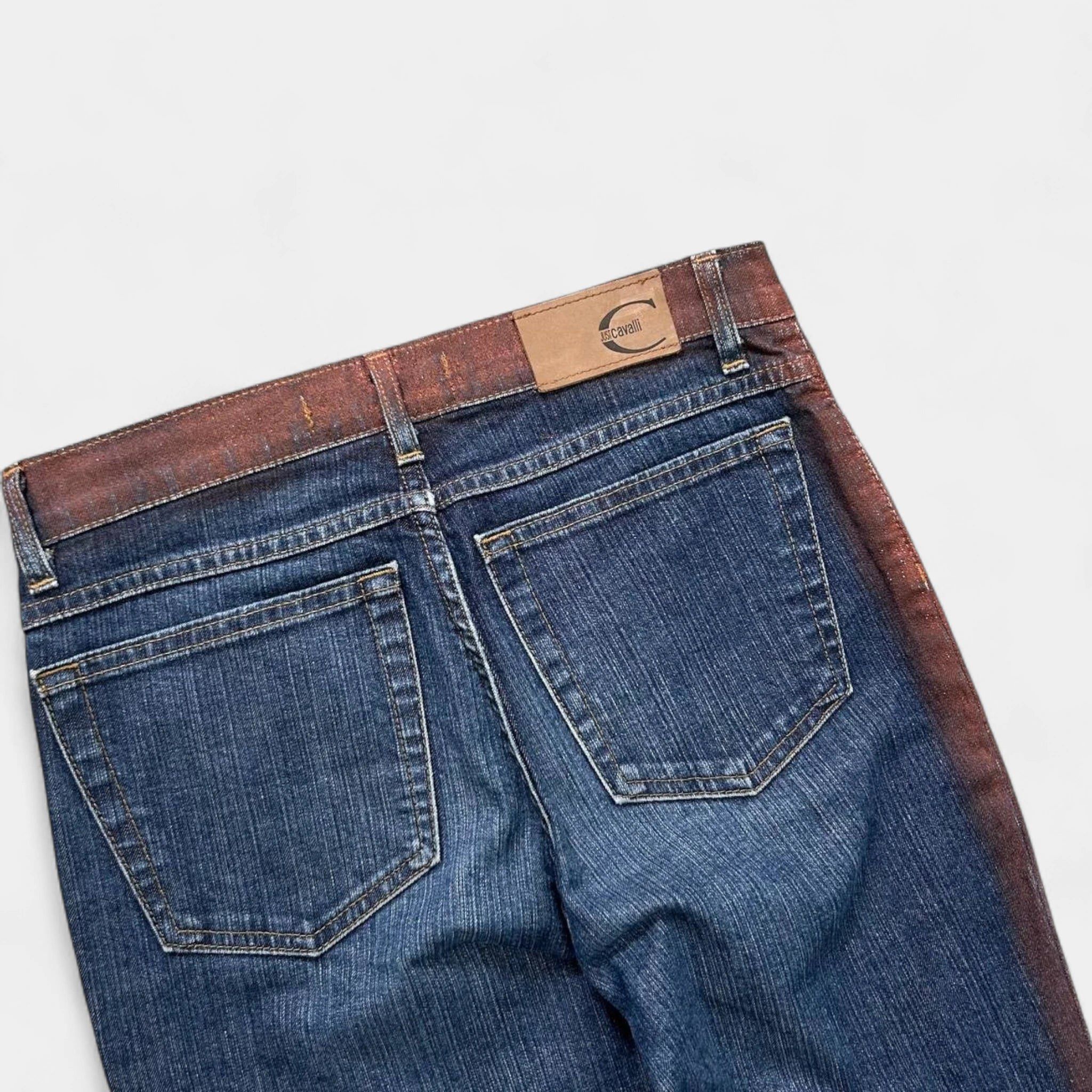 Roberto Cavalli Just Cavalli 2000s Denim Flared "Graffiti" Jeans Size 26" / US 2 / IT 38 - 4 Thumbnail