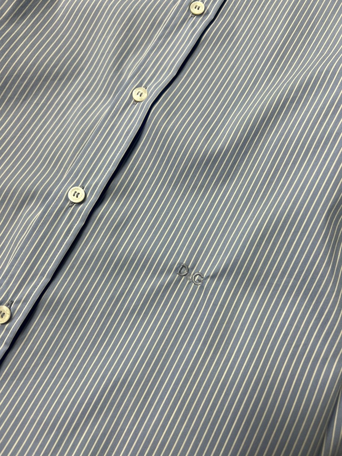 Dolce & Gabbana × Vintage Dolce & Gabbana George Striped Button Up Shirt D&G Logo Size US L / EU 52-54 / 3 - 5 Thumbnail