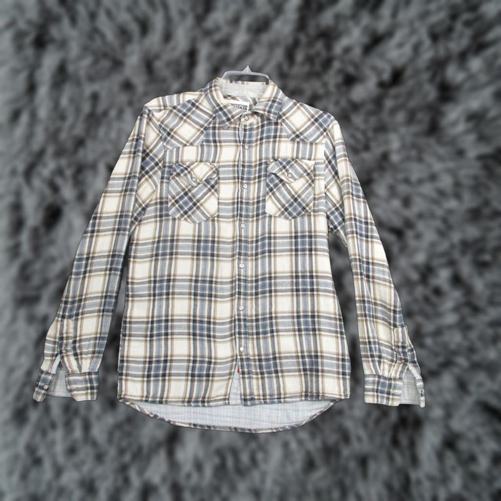 Mountain Khakis VINTAGE Mountain Khakis Shirt Mens Small Blue Brown Plaid Sublette Relaxed Fit Western Size US S / EU 44-46 / 1 - 1 Thumbnail