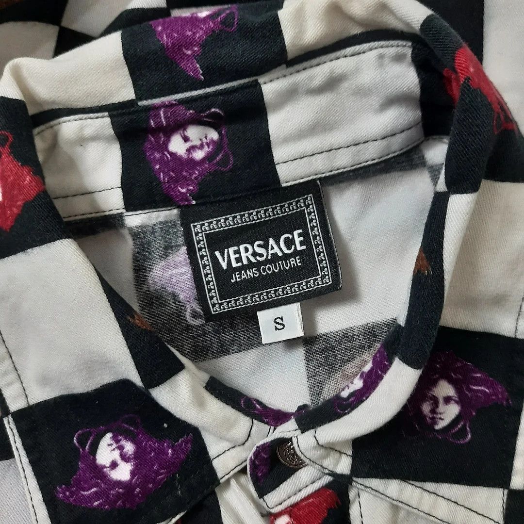 Versace × Versace Jeans Couture 90s Versace Jeans Couture Medusa Head Oversize Shirt Size US L / EU 52-54 / 3 - 3 Thumbnail