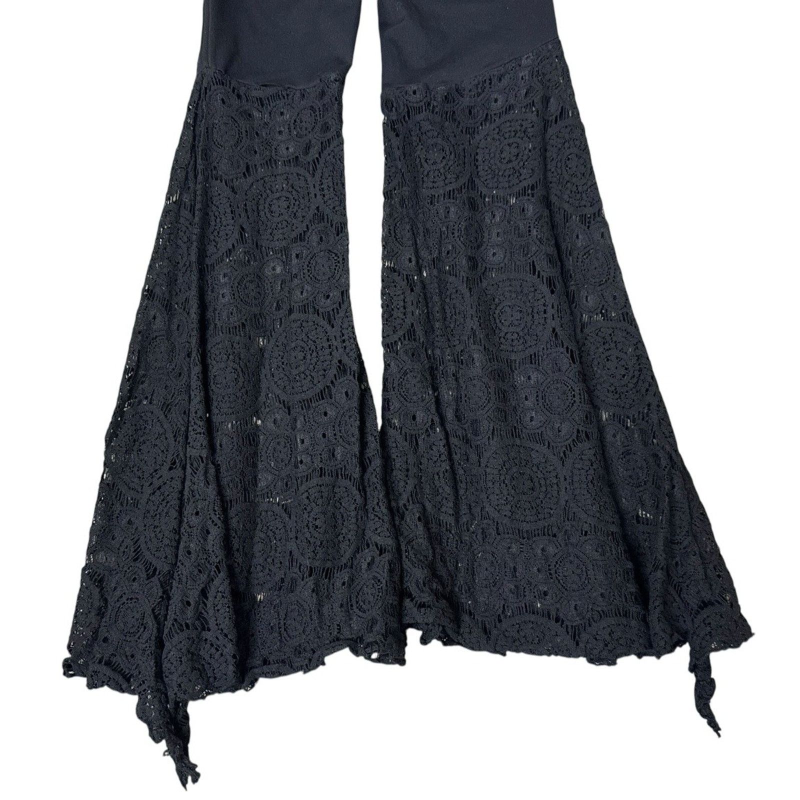 Other MIA BRAZILIA Kaneta Black Lace Bell Bottom Leggings Dance XS Size 26" / US 2 / IT 38 - 8 Thumbnail