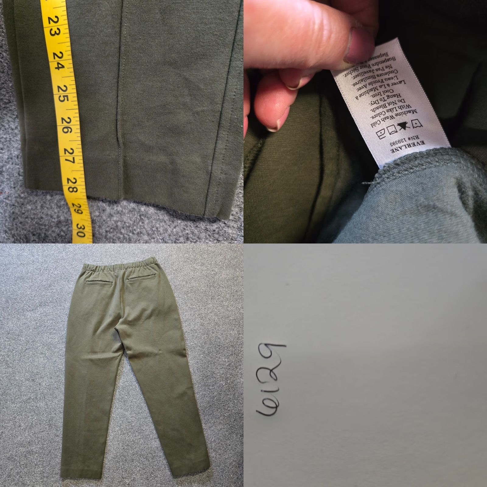 Everlane Everlane Pants Women Large Green Kalamata Olive Pull On Taper Capsule Size 36" / US 14 / IT 50 - 8 Thumbnail