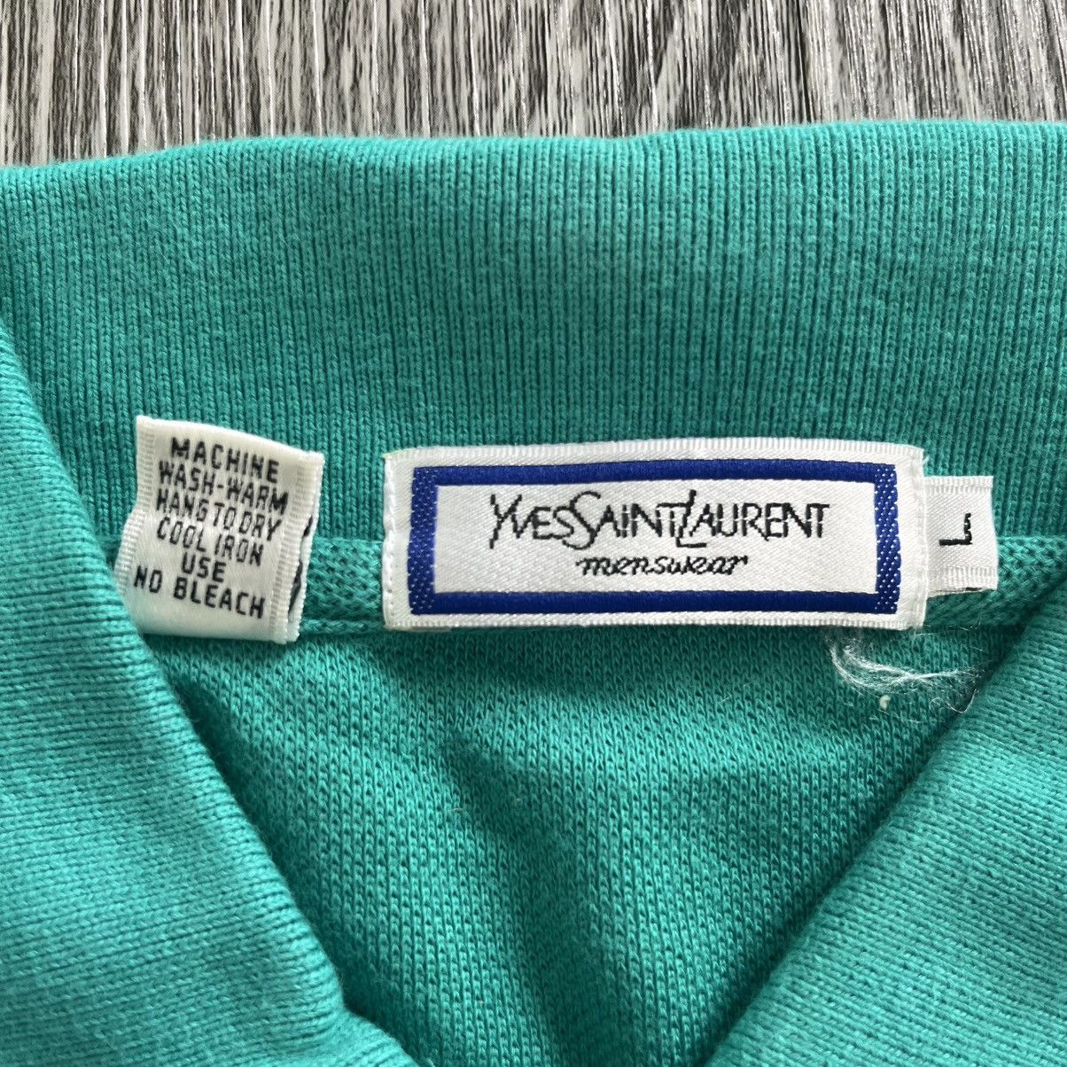 Yves Saint Laurent Vintage 90s Yves Saint Laurent Green Polo Shirt Size US L / EU 52-54 / 3 - 6 Thumbnail