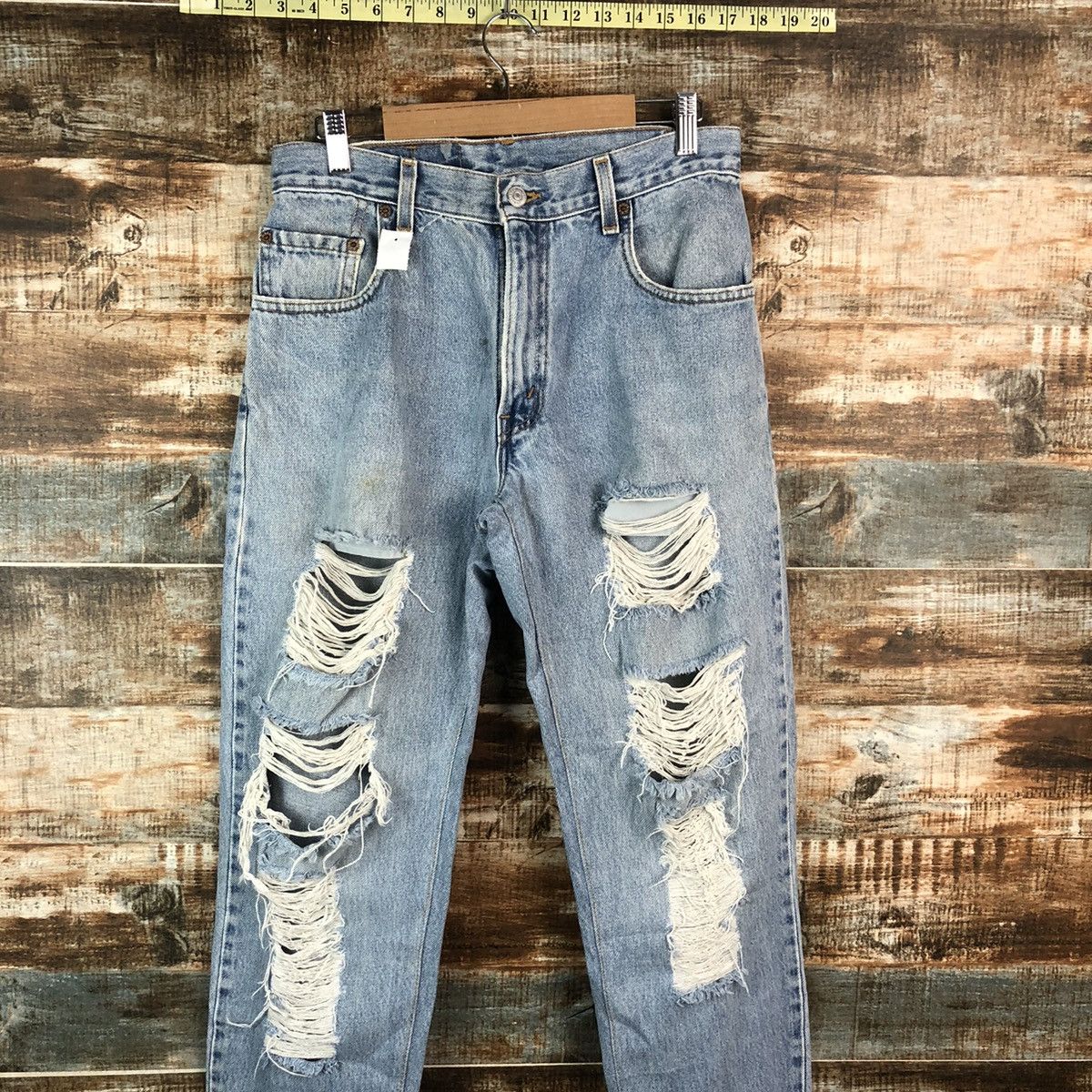 Levi's DL Levis 560 Blue Distressed Denim Pants #C142 Size US 30 / EU 46 - 2 Thumbnail
