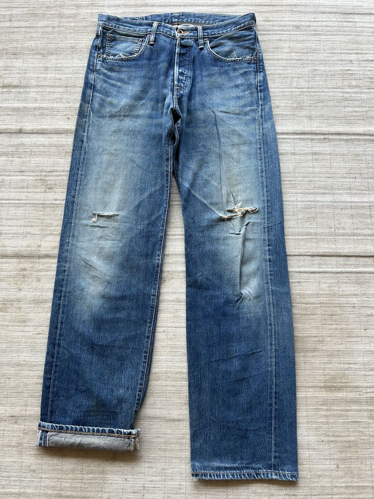 Edwin × Japanese Brand Vintage Edwin Selvedge Distressed Denim Size US 33 - 3 Thumbnail