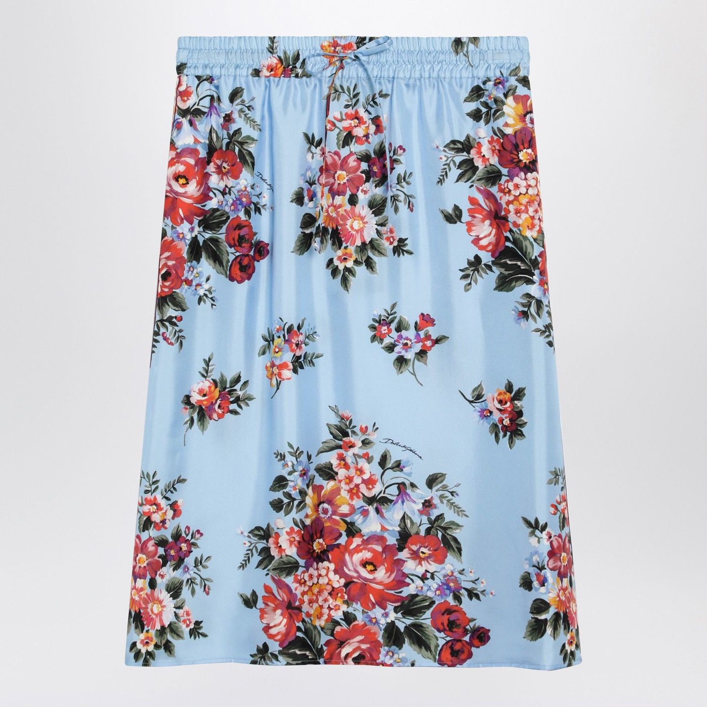 Dolce & Gabbana Dolce&Gabbana Silk Twill Skirt With Floral Print Size 32" / US 10 / IT 46 - 1 Thumbnail
