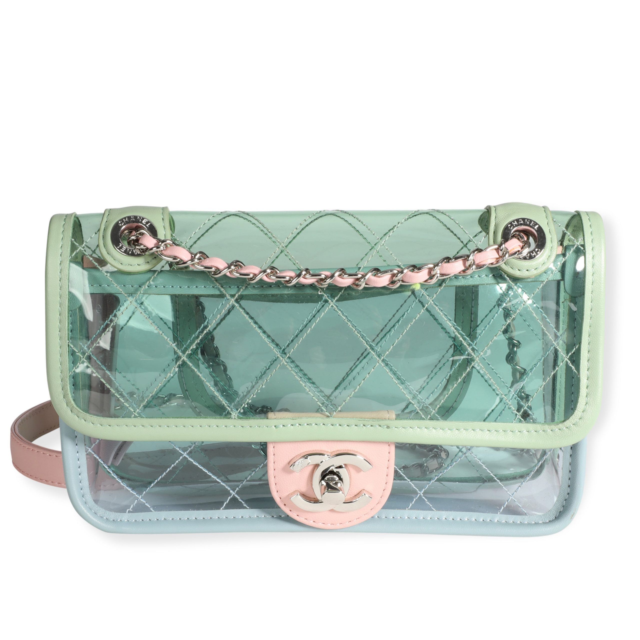 image of Chanel Pastel Pvc & Leather Coco Splash Mini Flap Bag in Blue, Women's