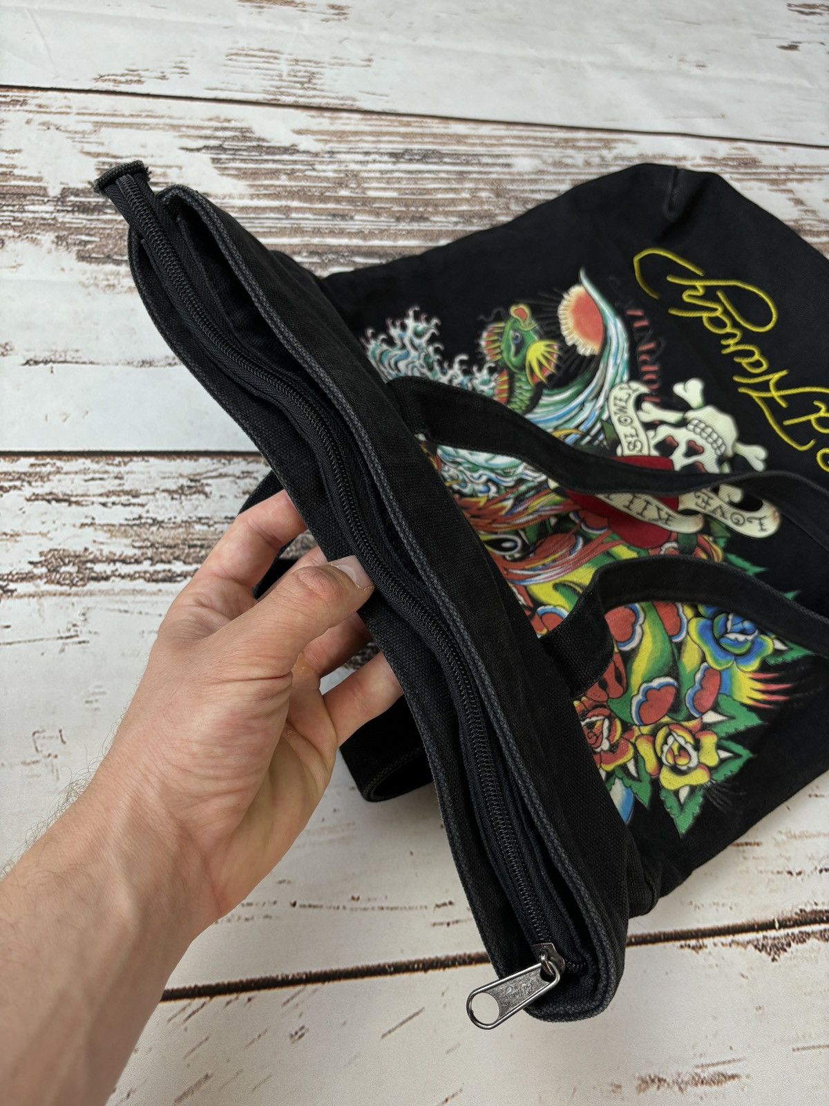 Ed Hardy Ed Hardy Vintage Shopper Tote Bag Y2K Size ONE SIZE - 4 Thumbnail