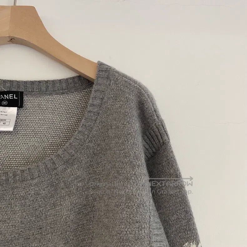 Chanel Chanel Gray lion inlaid cashmere round-neck long-sleeved k Size S / US 4 / IT 40 - 3 Thumbnail
