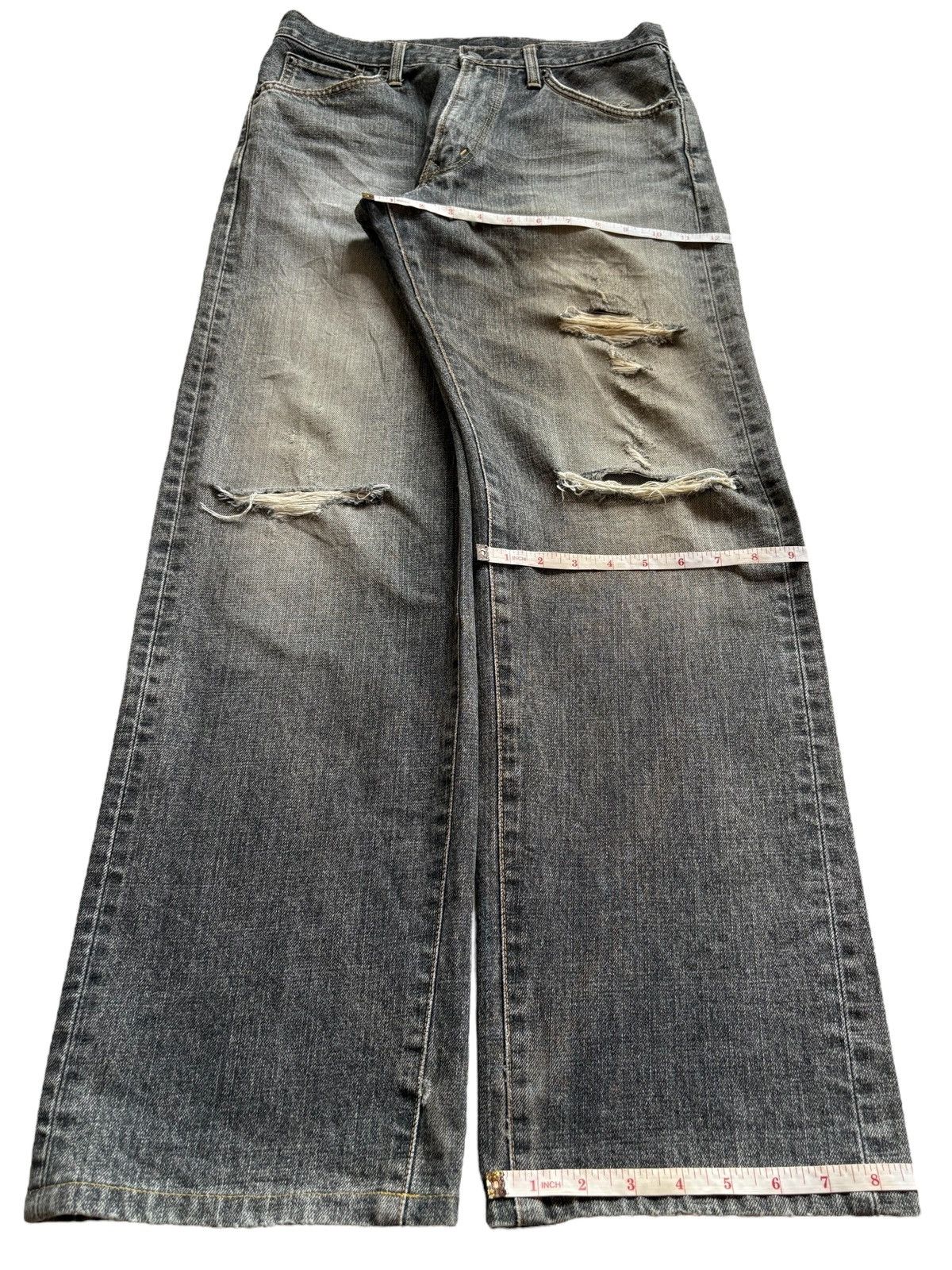 Edwin × Japanese Brand × Kapital Exclusive Vintage Edwin Mud Wash Distressed Rip Baggy Jean Size US 30 / EU 46 - 14 Thumbnail