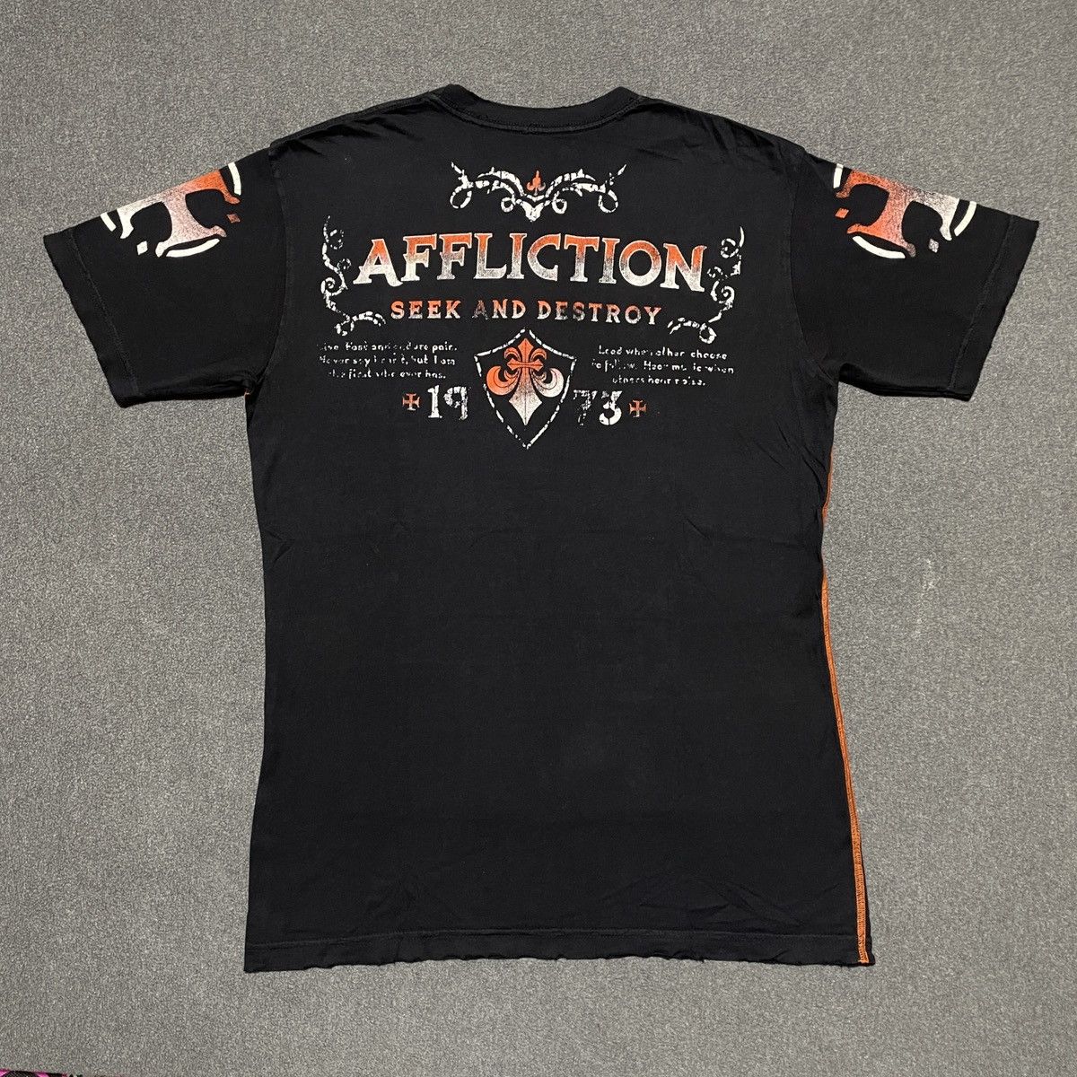 Affliction Vintage Affliction Live Fast Gothic Style Ripped T-shirt Size US L / EU 52-54 / 3 - 6 Thumbnail